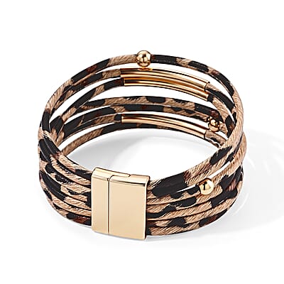 Braided Rope Leather Bracelet in Silvertone (7.50 In)