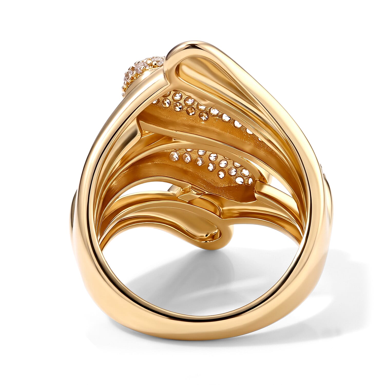 Simulated Diamond Ring in Goldtone (Size 6.0)