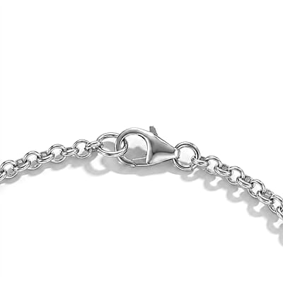 D'Joy AAA Monte Belo Indicolite and Moissanite 1.60 ctw Bracelet in Rhodium Over Sterling Silver (7.25 In)