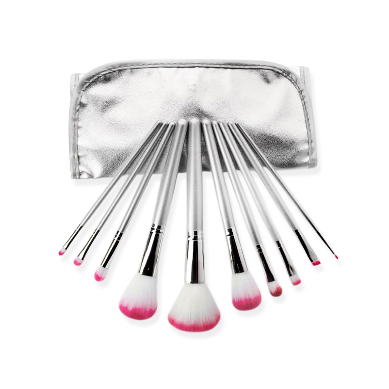 Bellapierre Cosmetics 10 Makeup Brushes- Pink & White
