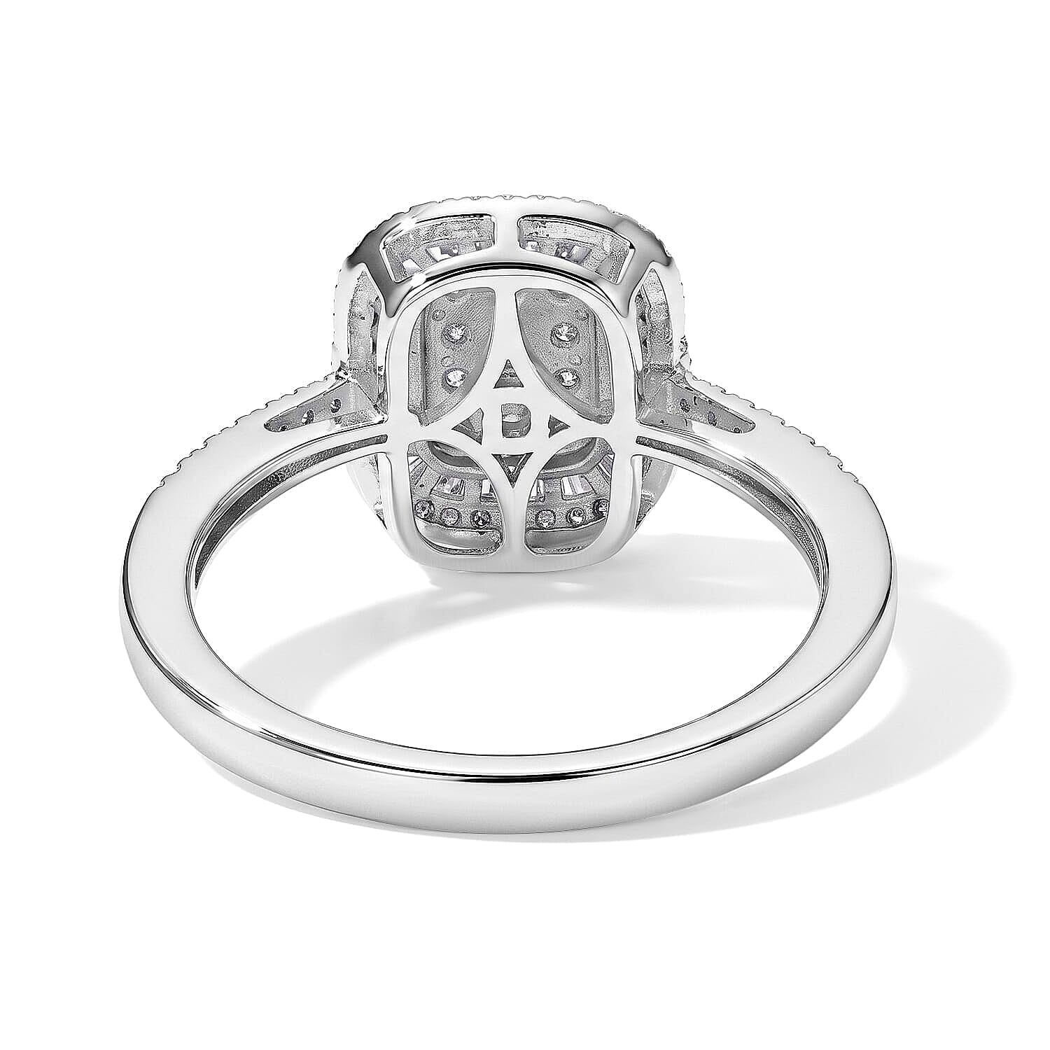 D'Joy Diamond 0.50 ctw Prism Mosaic Ring in Rhodium Over Sterling Silver (Size 10.0)
