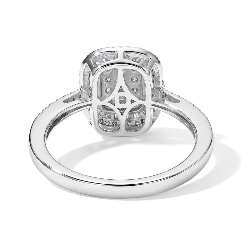 D'Joy Diamond 0.50 ctw Prism Mosaic Ring in Rhodium Over Sterling Silver (Size 10.0)