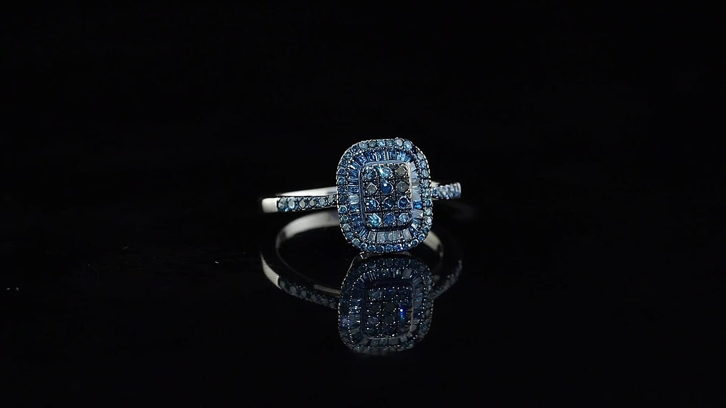 D''Joy White Diamond 0.50 ctw Cluster Ring in Rhodium Over Sterling Silver (Size 7.0)