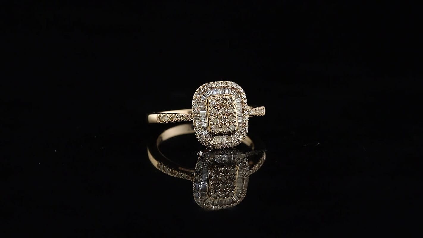 D''Joy White Diamond 0.50 ctw Cluster Ring in Rhodium Over Sterling Silver (Size 7.0)