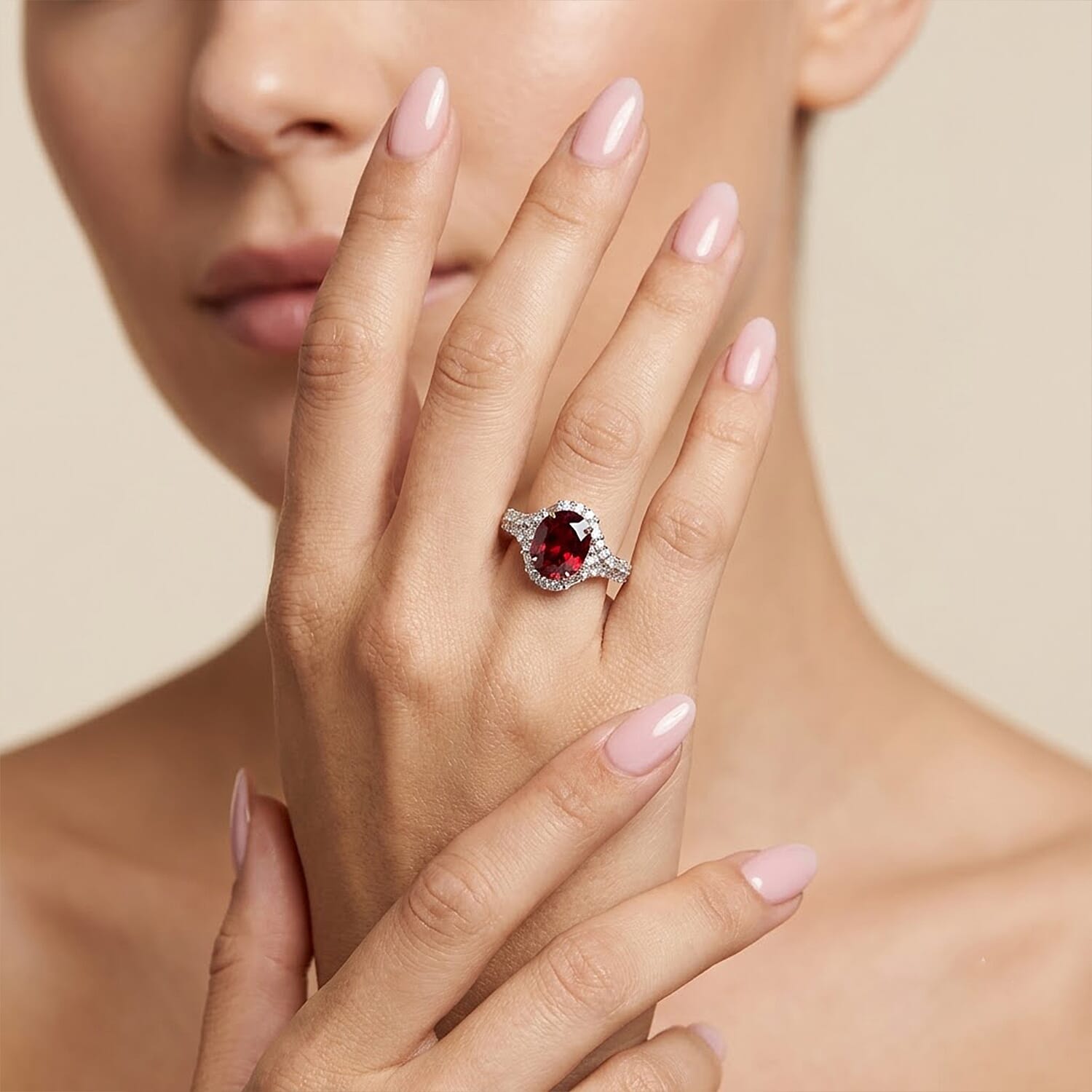 Certified & Appraised AAA Usambara Color Change Garnet and Luxuriant Lab Grown Diamond GH SI 4.15 ctw Ring in 10K Yellow Gold (Size 6.0)