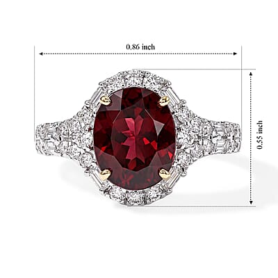 Certified & Appraised AAA Usambara Color Change Garnet and Luxuriant Lab Grown Diamond GH SI 4.15 ctw Ring in 10K Yellow Gold (Size 6.0)