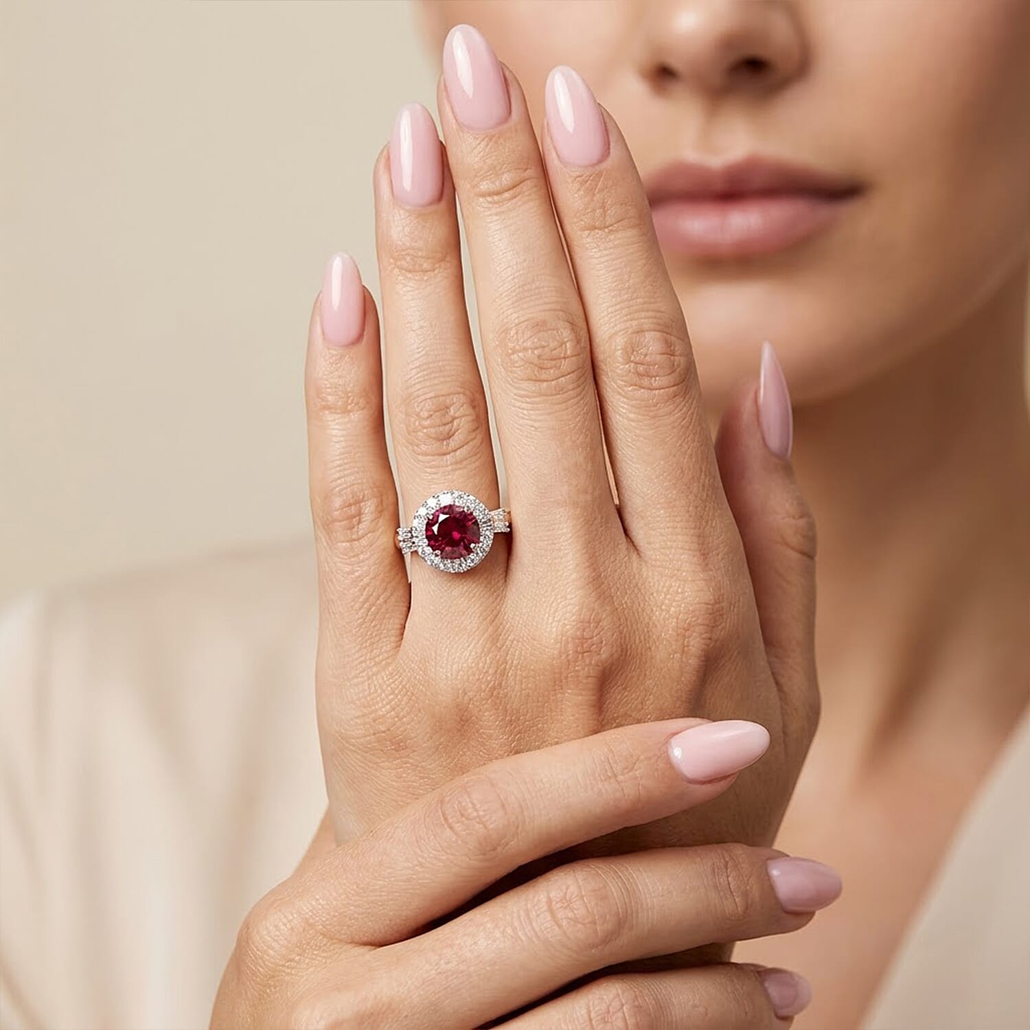Certified & Appraised AAA Usambara Color Change Garnet and Luxuriant Lab Grown Diamond GH SI 3.50 ctw Ring in 10K Yellow Gold (Size 6.0)