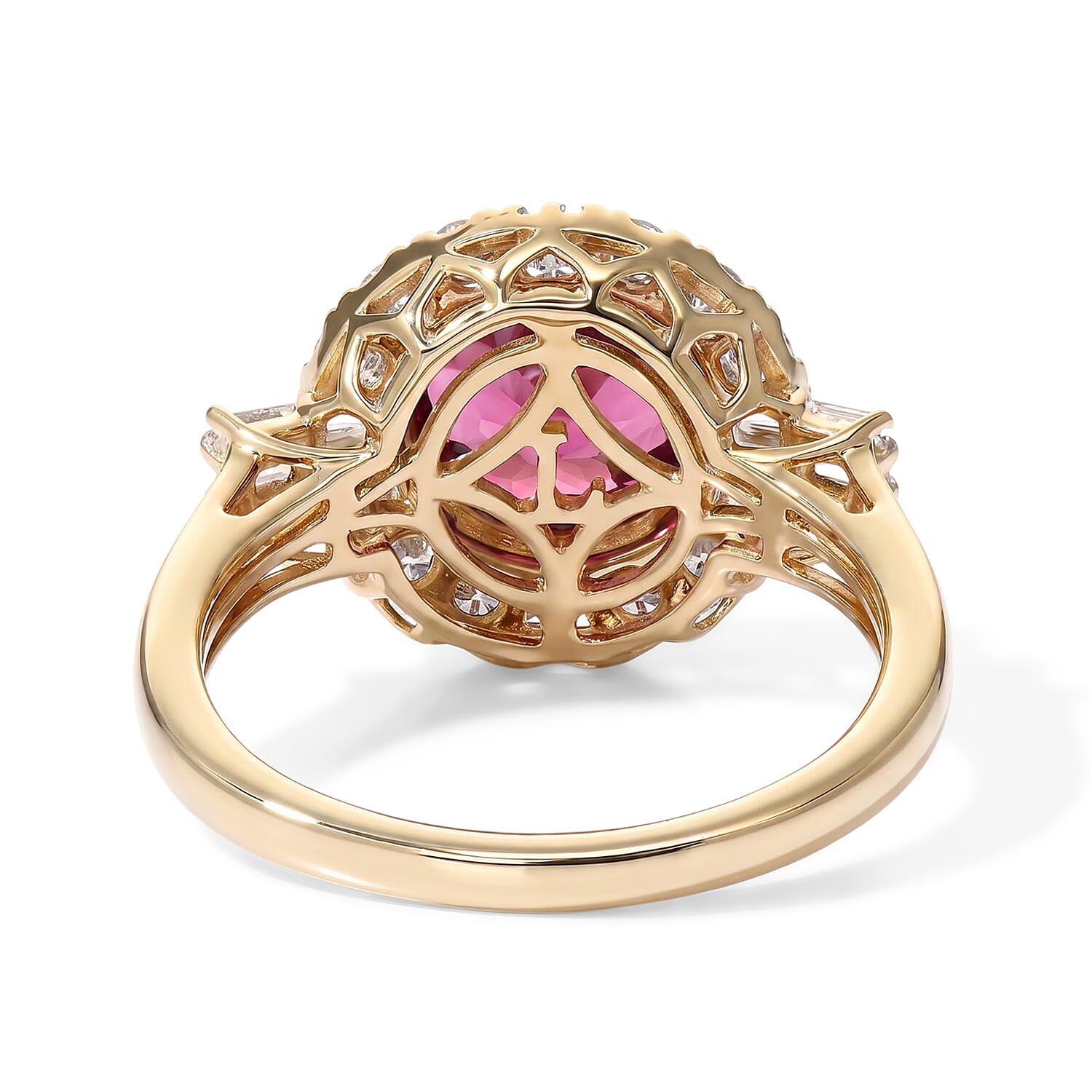 Certified & Appraised AAA Usambara Color Change Garnet and Luxuriant Lab Grown Diamond GH SI 3.50 ctw Ring in 10K Yellow Gold (Size 6.0)