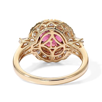 Certified & Appraised AAA Usambara Color Change Garnet and Luxuriant Lab Grown Diamond GH SI 3.50 ctw Ring in 10K Yellow Gold (Size 6.0)