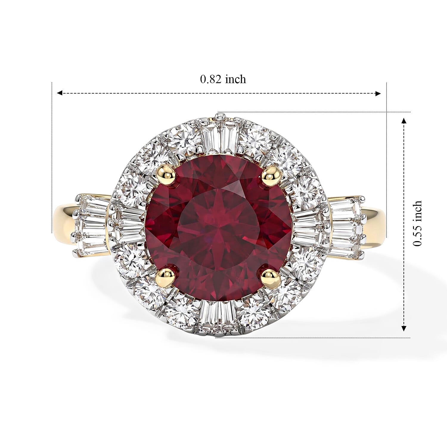Certified & Appraised AAA Usambara Color Change Garnet and Luxuriant Lab Grown Diamond GH SI 3.50 ctw Ring in 10K Yellow Gold (Size 6.0)