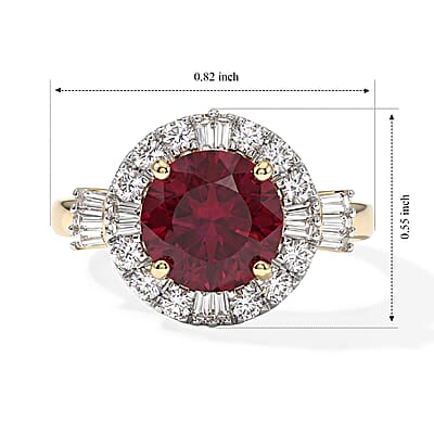 Certified & Appraised AAA Usambara Color Change Garnet and Luxuriant Lab Grown Diamond GH SI 3.50 ctw Ring in 10K Yellow Gold (Size 6.0)