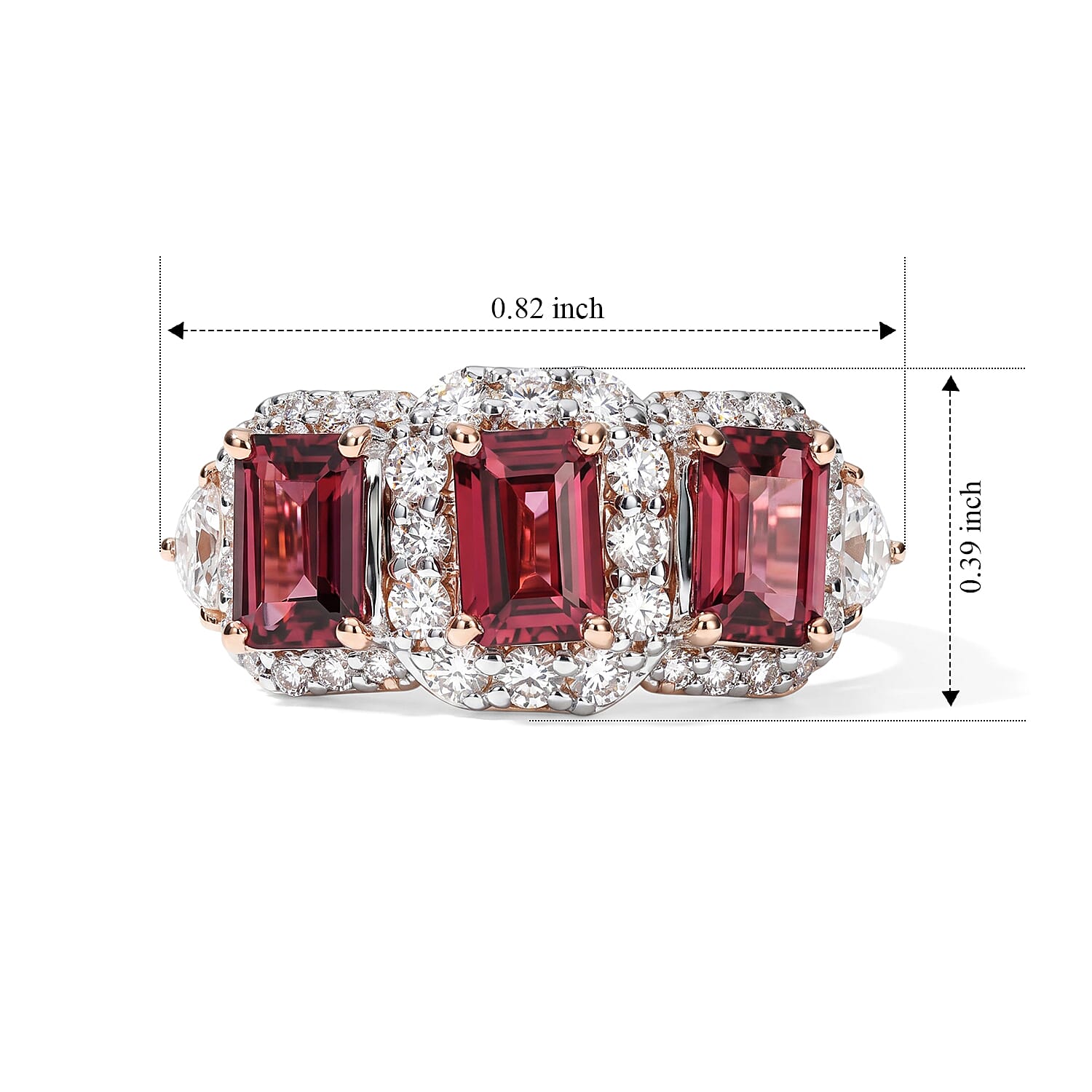 D'Joy Premium Usambara Color Change Garnet and Moissanite 2.65 ctw Ring in 18K Vermeil Rose Gold Over Sterling Silver (Size 6.0)