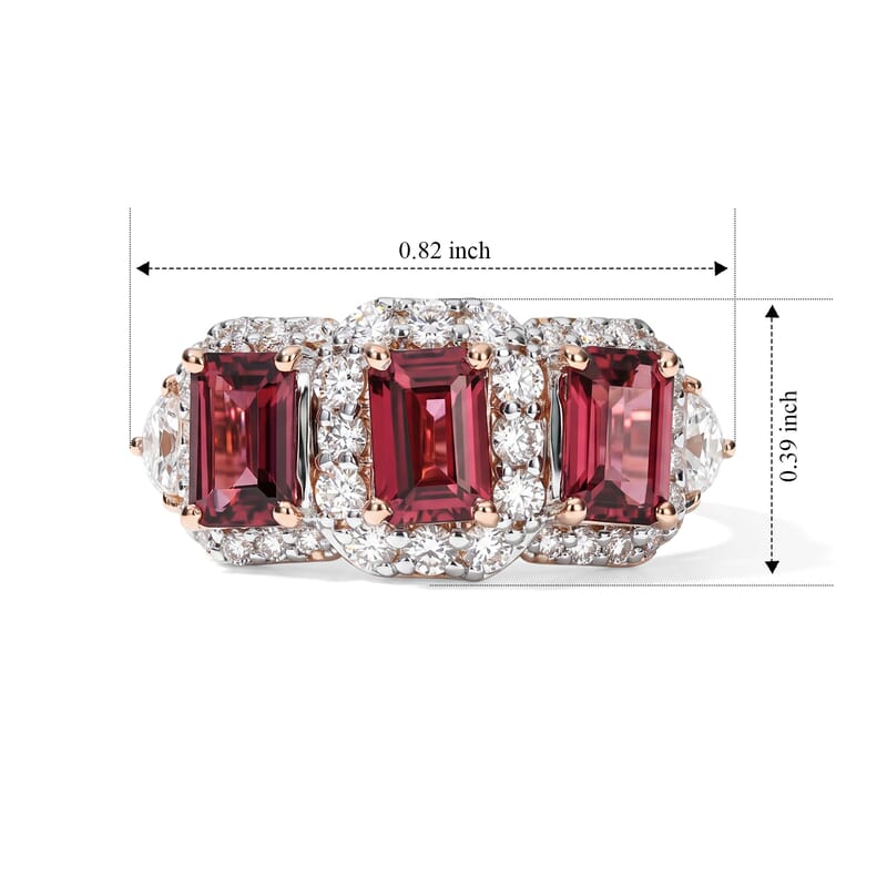D'Joy Premium Usambara Color Change Garnet and Moissanite 2.65 ctw Ring in 18K Vermeil Rose Gold Over Sterling Silver (Size 6.0)