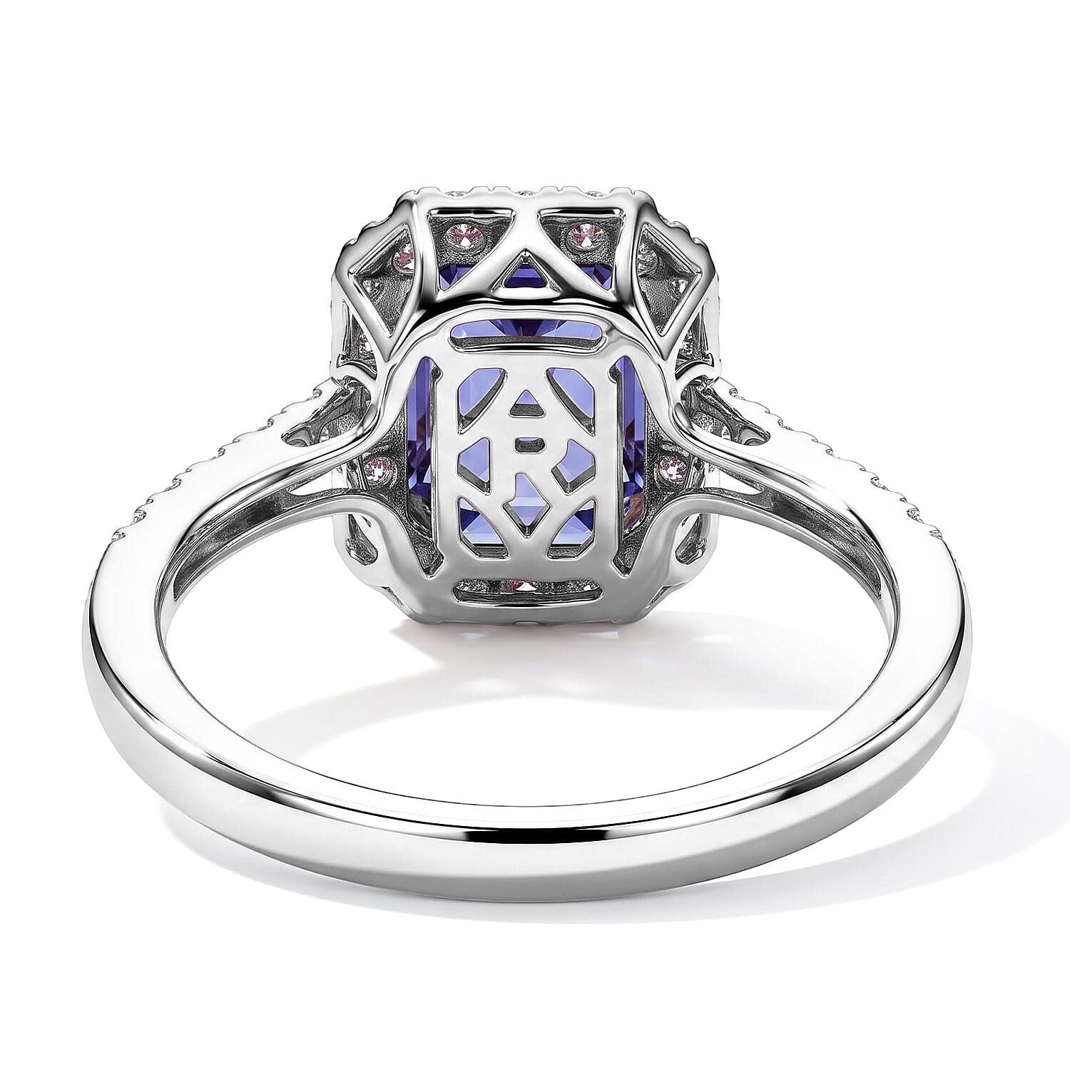 Certified and Appraised Rhapsody AAAA Tanzanite and Diamond E-F VS 2.26 ctw Ring in 950 Platinum (Size 6.0) 4.80 Grams