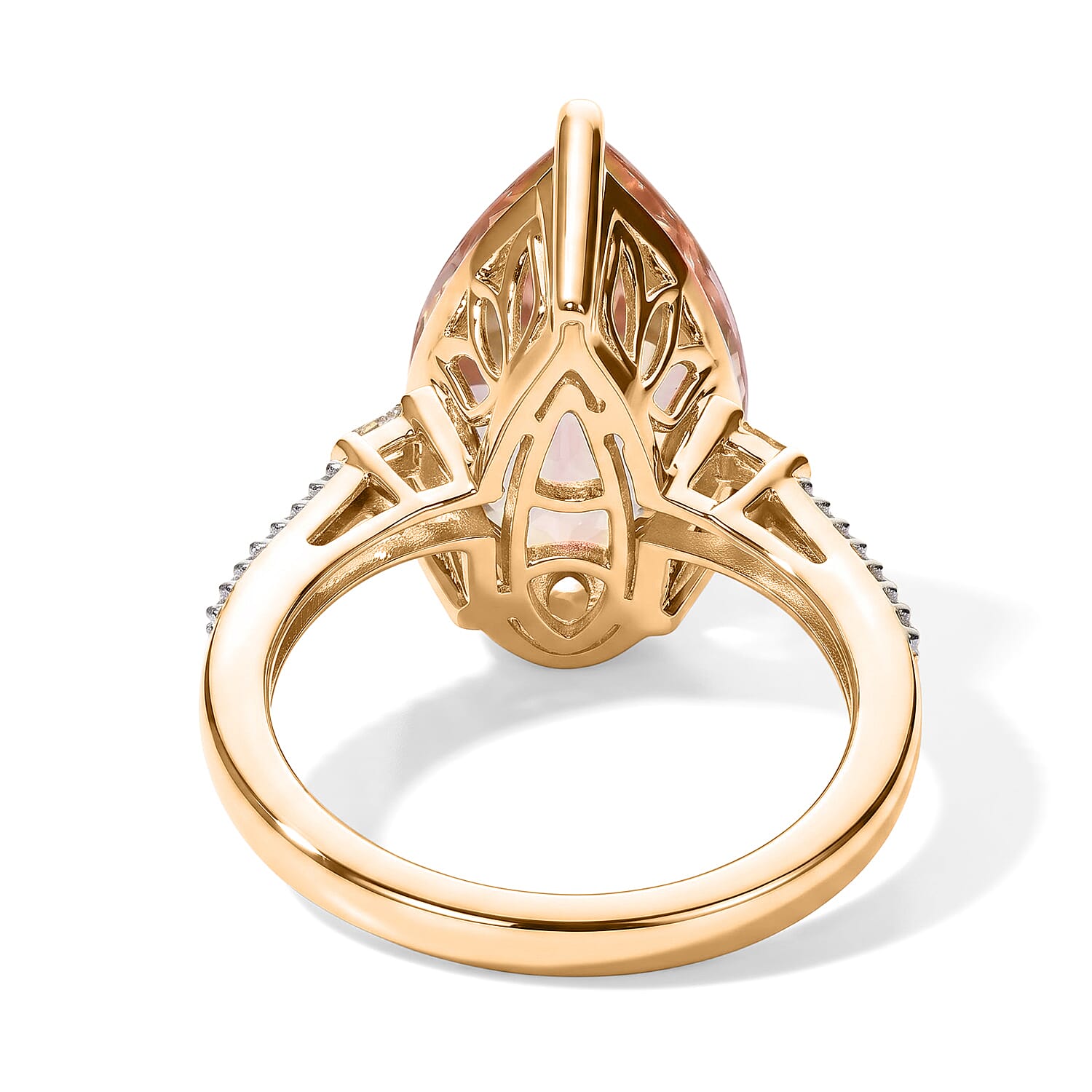 Luxoro Premium Marropino Morganite and Diamond I2 4.90 ctw Ring in 10K Rose Gold (Size 6.0)