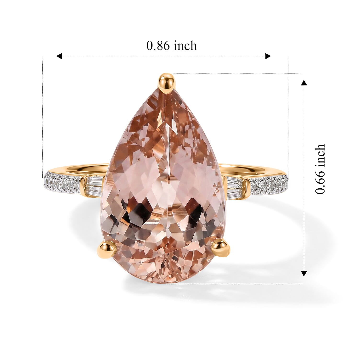 Luxoro Premium Marropino Morganite and Diamond I2 4.90 ctw Ring in 10K Rose Gold (Size 6.0)