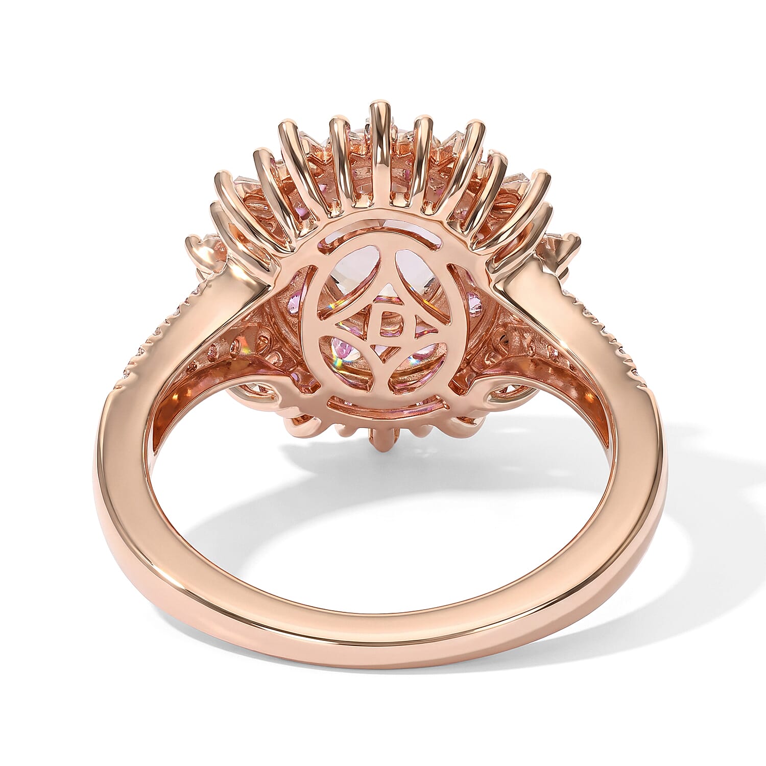 D'Joy Premium Marropino Morganite and Multi Gemstone 2.10 ctw Ring in 18K Vermeil Rose Gold Over Sterling Silver (Size 10.0)