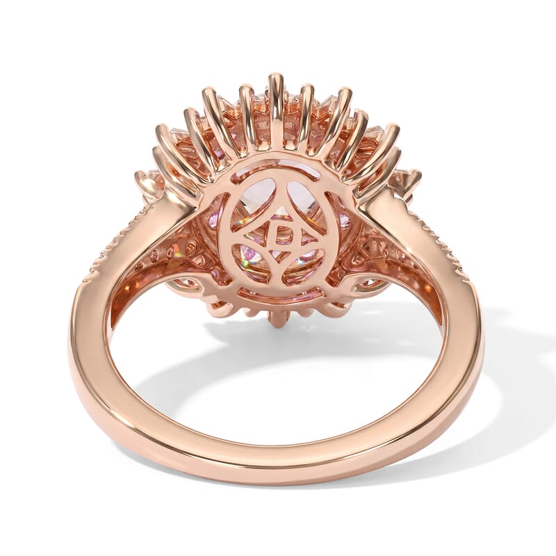 D'Joy Premium Marropino Morganite and Multi Gemstone 2.10 ctw Ring in 18K Vermeil Rose Gold Over Sterling Silver (Size 10.0)