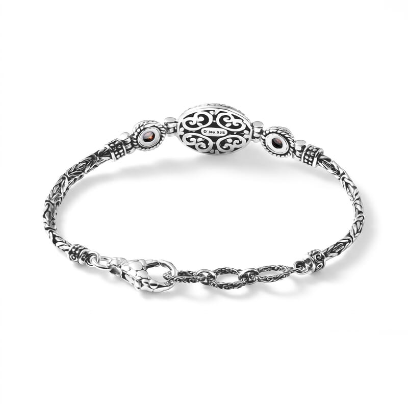D'Joy Bali Legacy Blue Star Sapphire (DF) and Ethiopian Welo Opal 5.30 ctw Bracelet in Sterling Silver (8.00 In)
