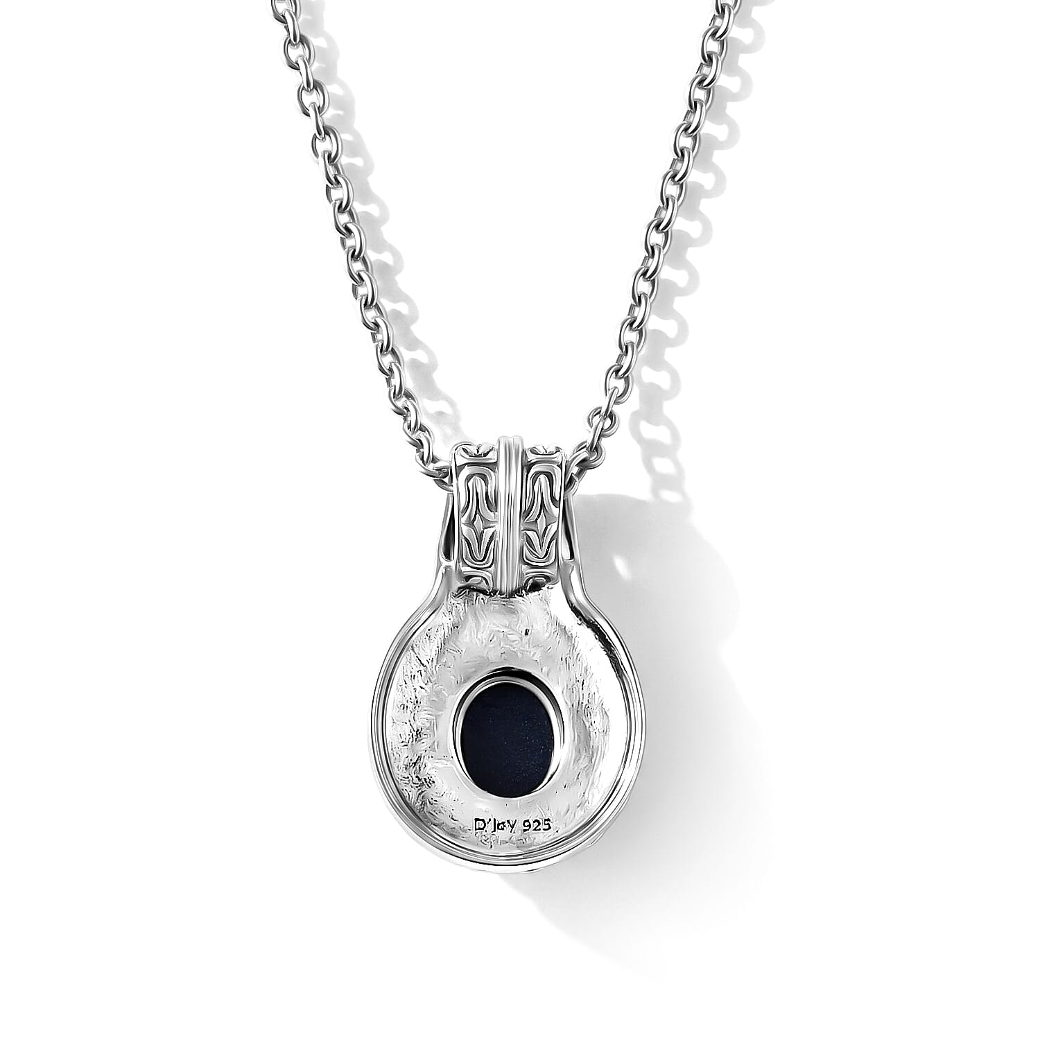 D'Joy Bali Legacy Blue Star Sapphire (DF) 4.60 ctw Borobudur Pendant without Chain in Sterling Silver