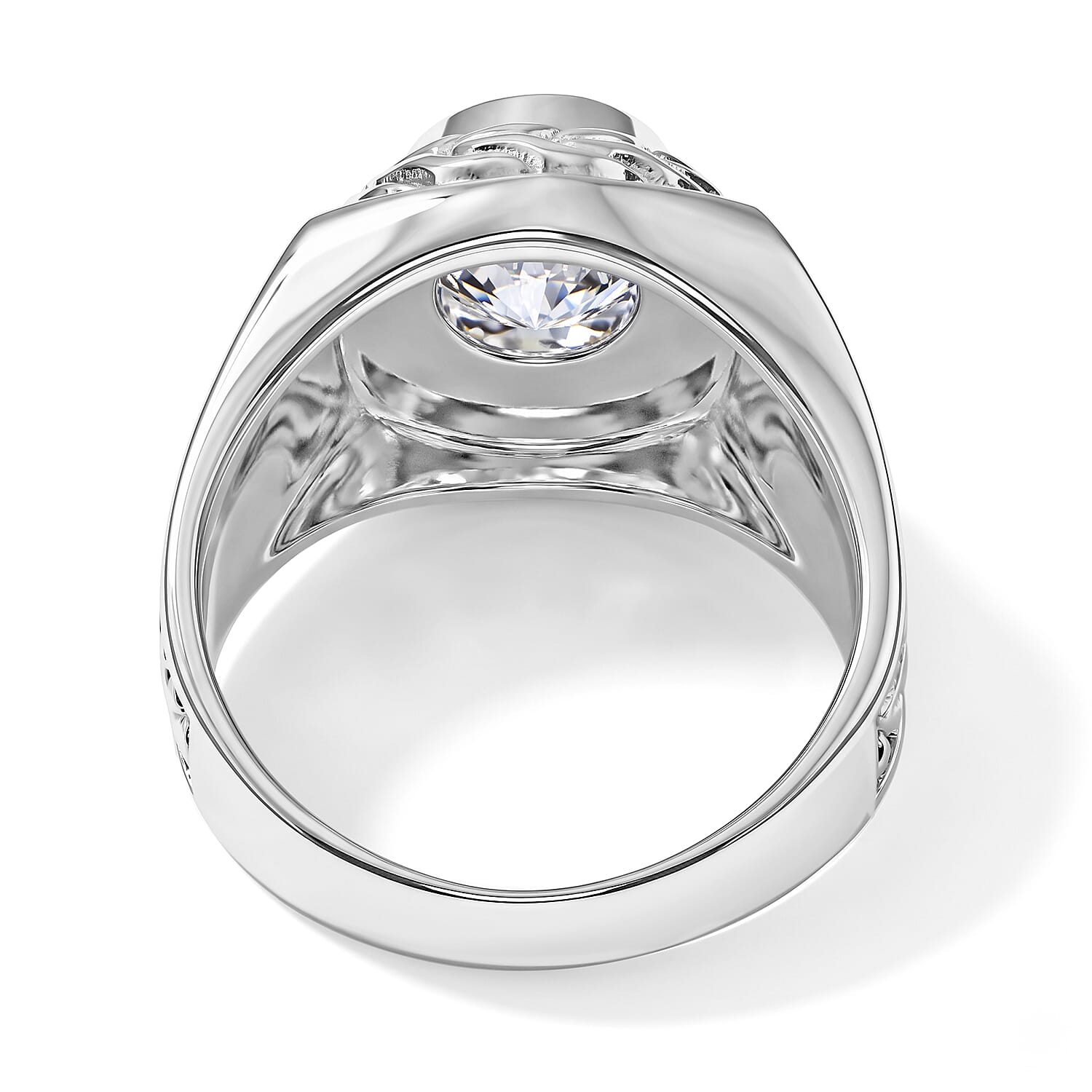D'Joy Moissanite 2.80 ctw Men's Ring in Sterling Silver (Size 9.0)