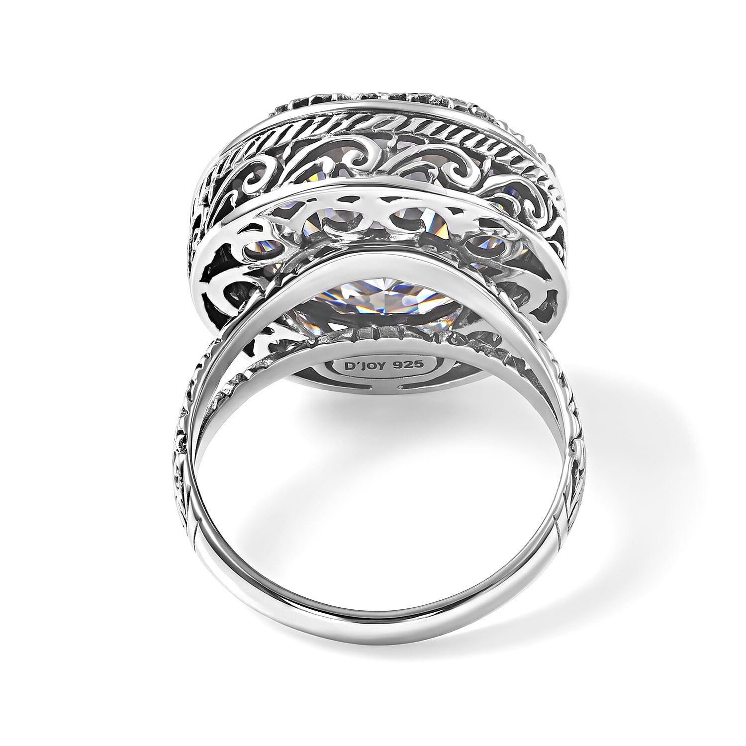 D'Joy Bali Legacy Moissanite 9.50 ctw Dragon-Wrapped Ring in Sterling Silver (Size 6.0)