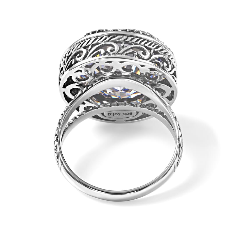 D'Joy Bali Legacy Moissanite 9.50 ctw Dragon-Wrapped Ring in Sterling Silver (Size 6.0)
