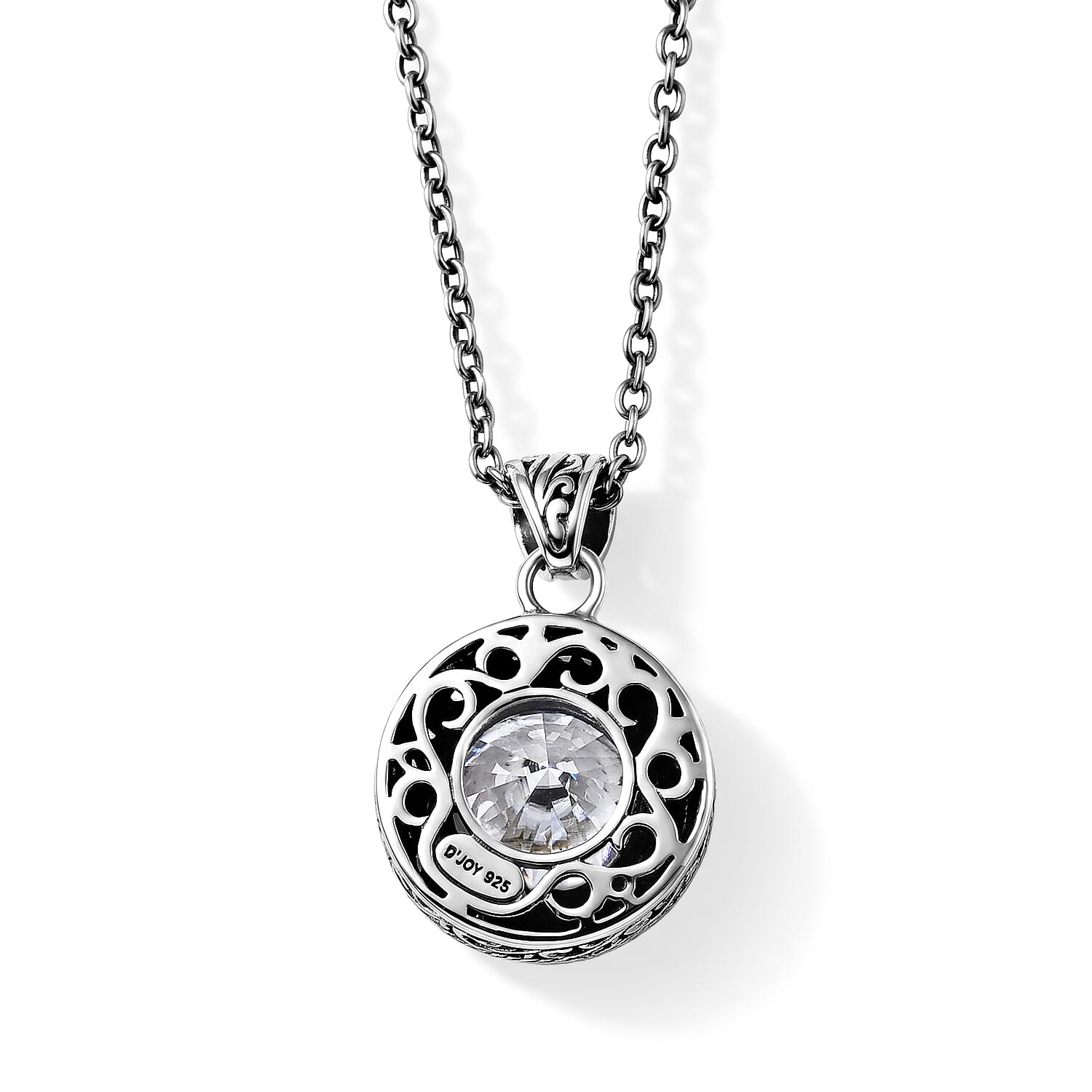 D'Joy Bali Legacy Moissanite 9.50 ctw Dragon-Wrapped Pendant Without Chain in Sterling Silver