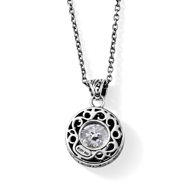 D'Joy Bali Legacy Moissanite 9.50 ctw Dragon-Wrapped Pendant Without Chain in Sterling Silver
