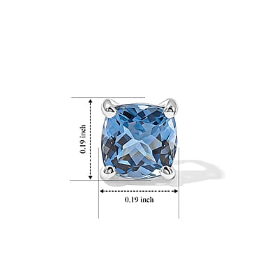 Luxoro AAA Santa Maria Aquamarine 1.15 ctw Solitaire Stud Earrings in 10K White Gold
