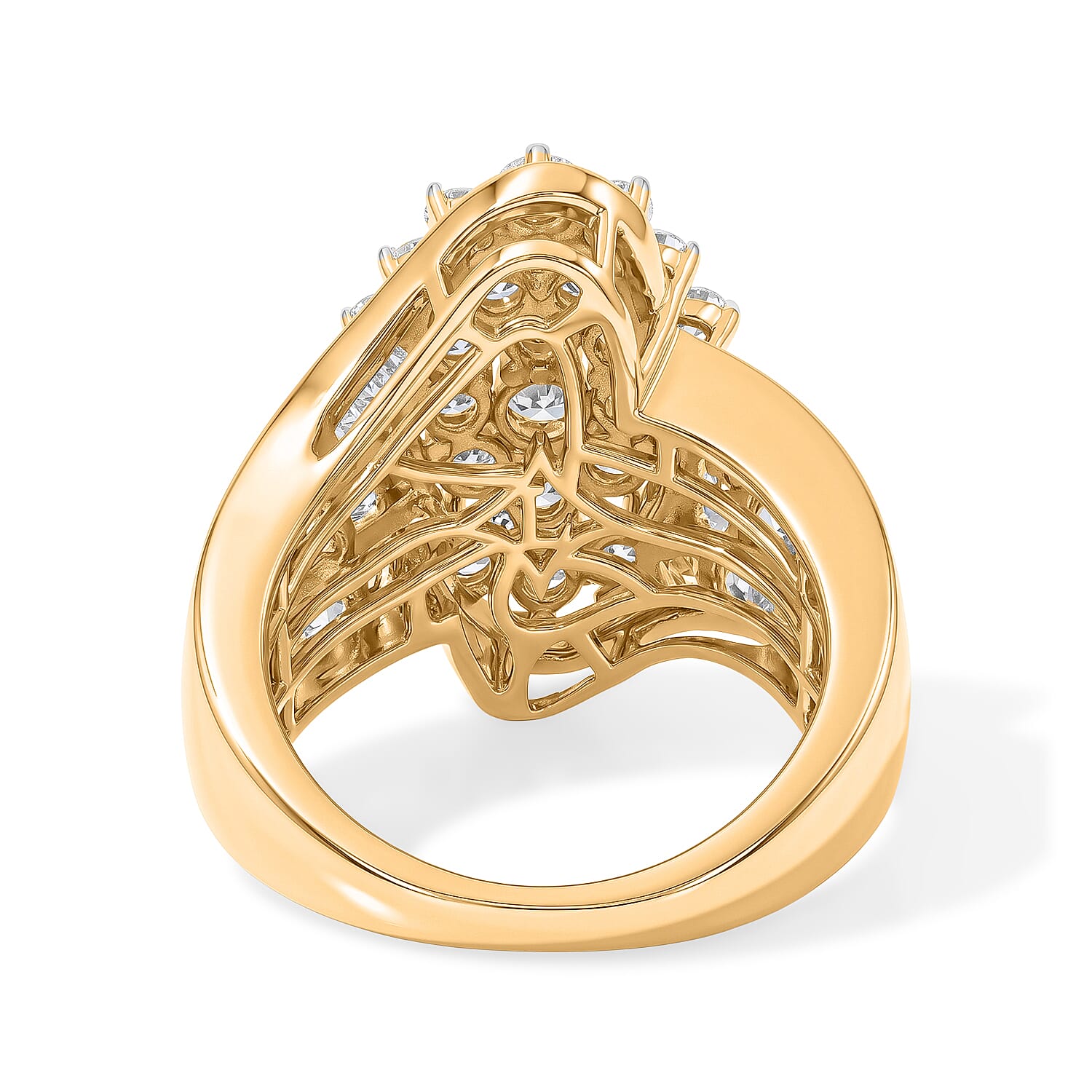 Luxuriant Lab Grown Diamond G-H SI 3.00 ctw Ring in 18K Vermeil Yellow Gold Over Sterling Silver (Size 6.0)