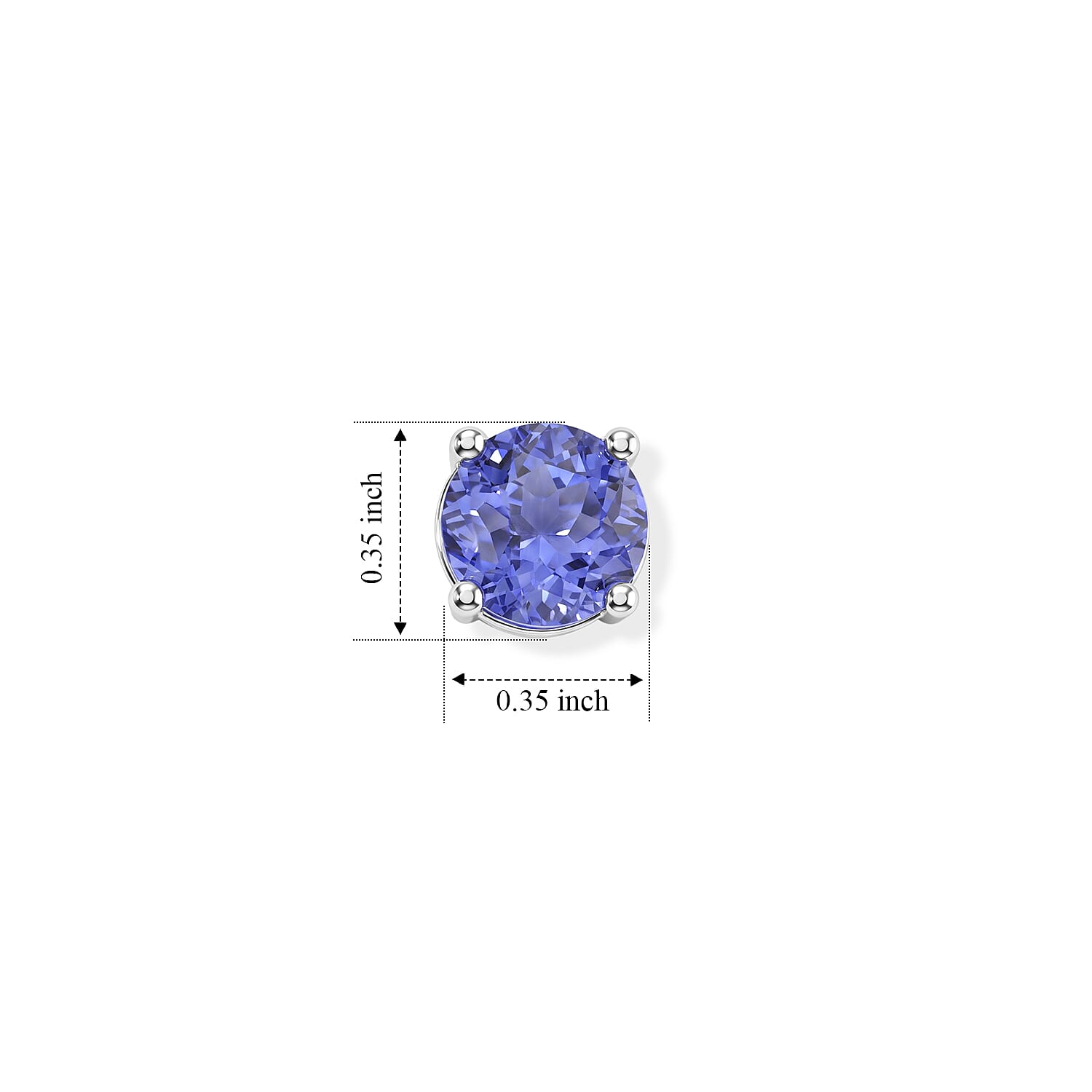 EverTrue Color Change Fluorite 4.60 ctw Solitaire Stud Push Post Earrings in Platinum Bond and Stainless Steel