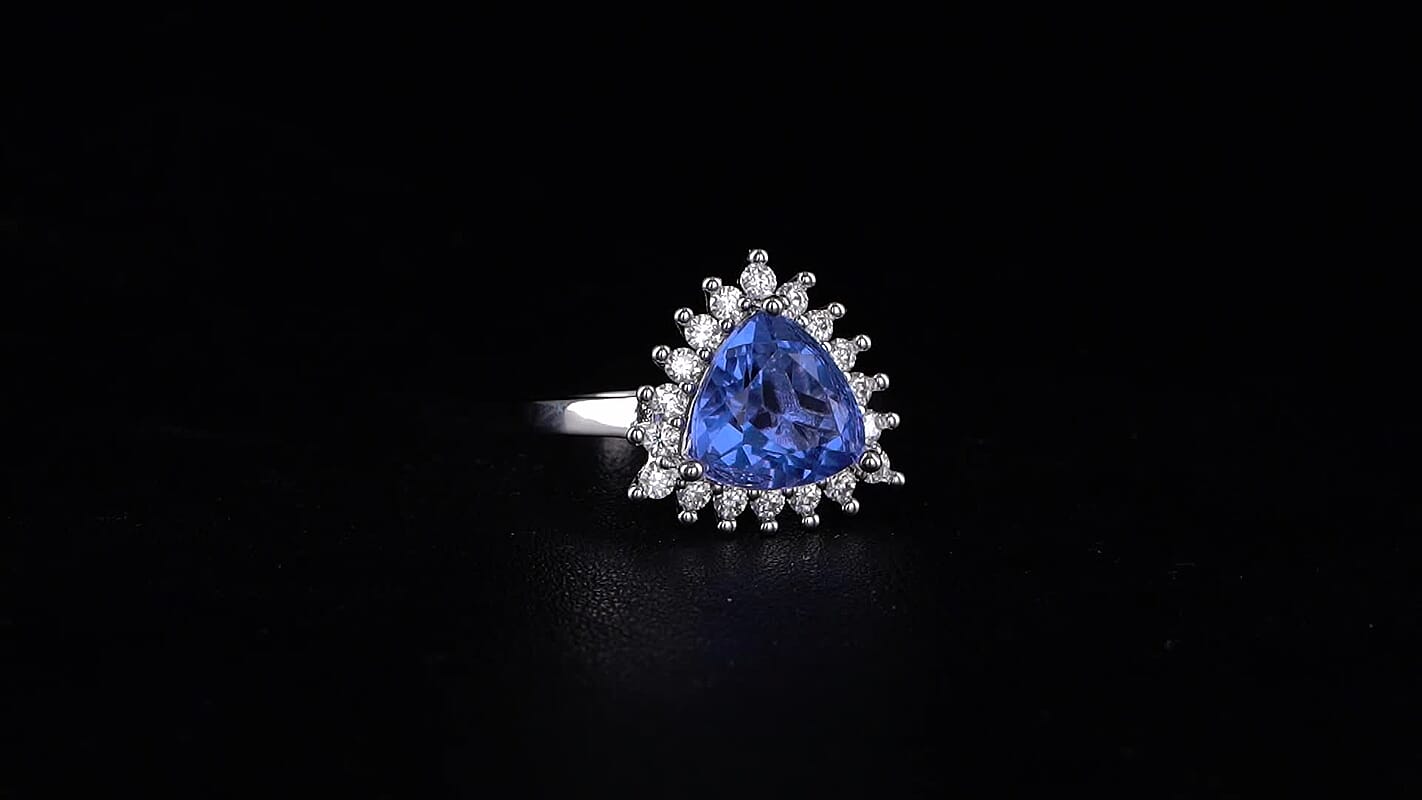 EverTrue Color Change Fluorite and Moissanite 4.50 ctw Ring in Platinum Bond (Size 10.0)