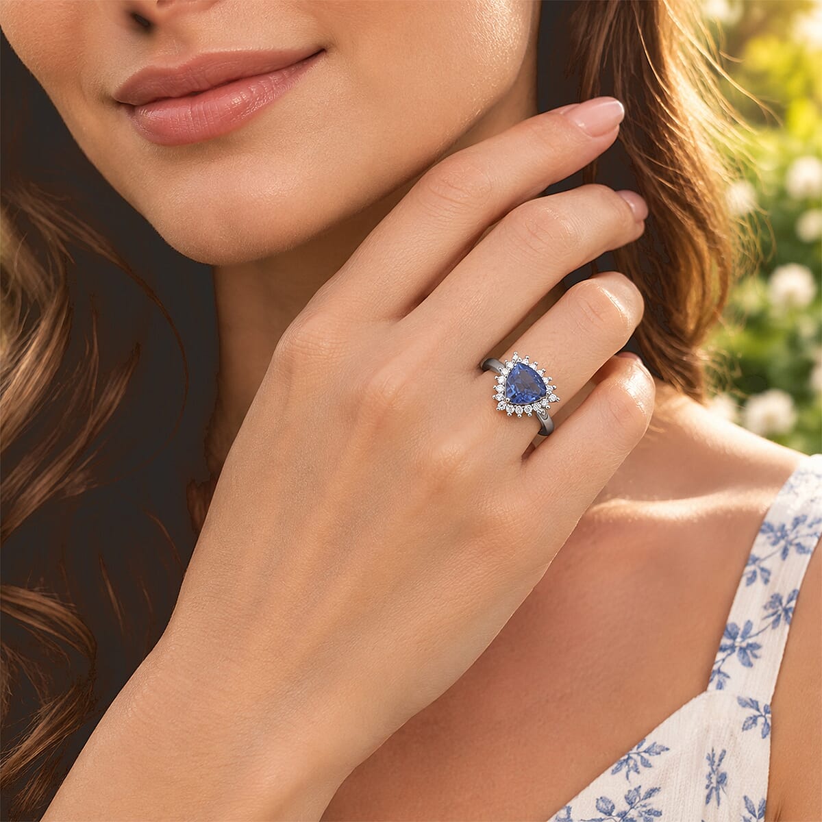 EverTrue Color Change Fluorite and Moissanite 4.50 ctw Ring in Platinum Bond (Size 6.0)