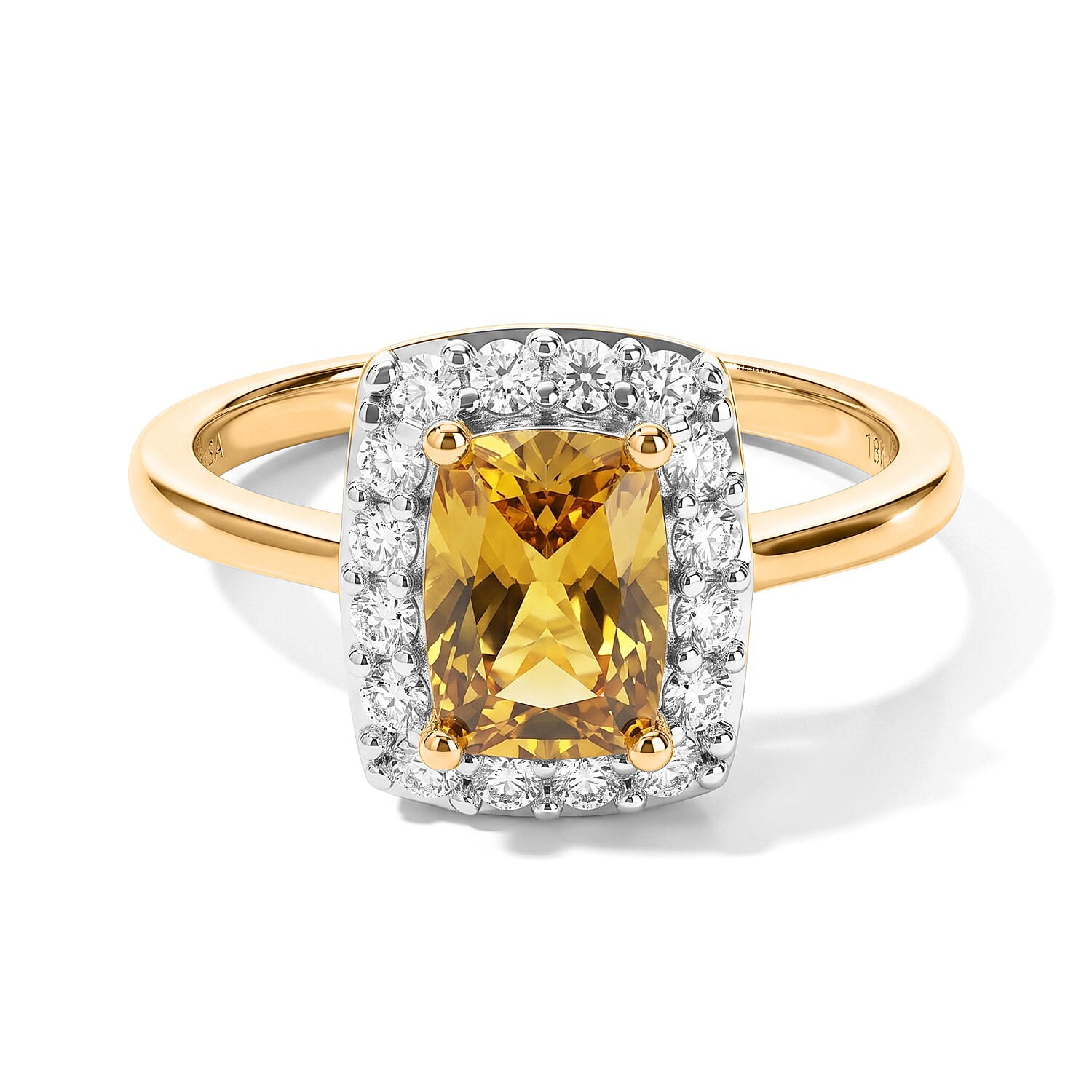 D'Joy Premium Golden Tanzanite and Moissanite 1.20 ctw Ring in 18K Vermeil Yellow Gold Over Sterling Silver (Size 6.0)