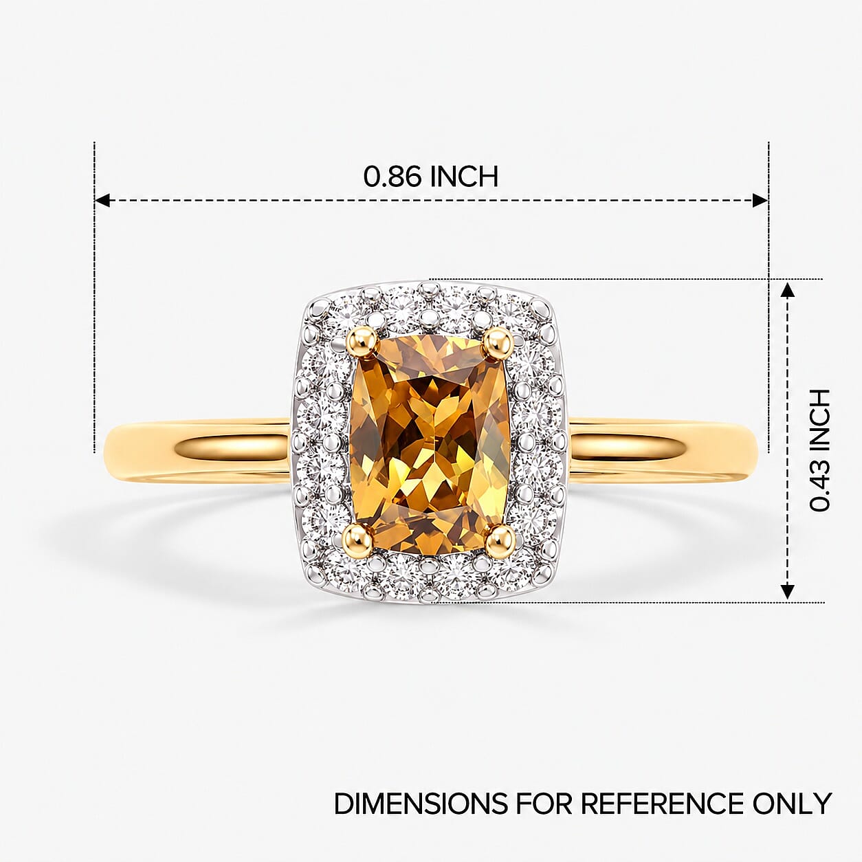 D'Joy Premium Golden Tanzanite and Moissanite 1.20 ctw Twilight Grace Ring in 18K Vermeil Yellow Gold Over Sterling Silver (Size 6.0)