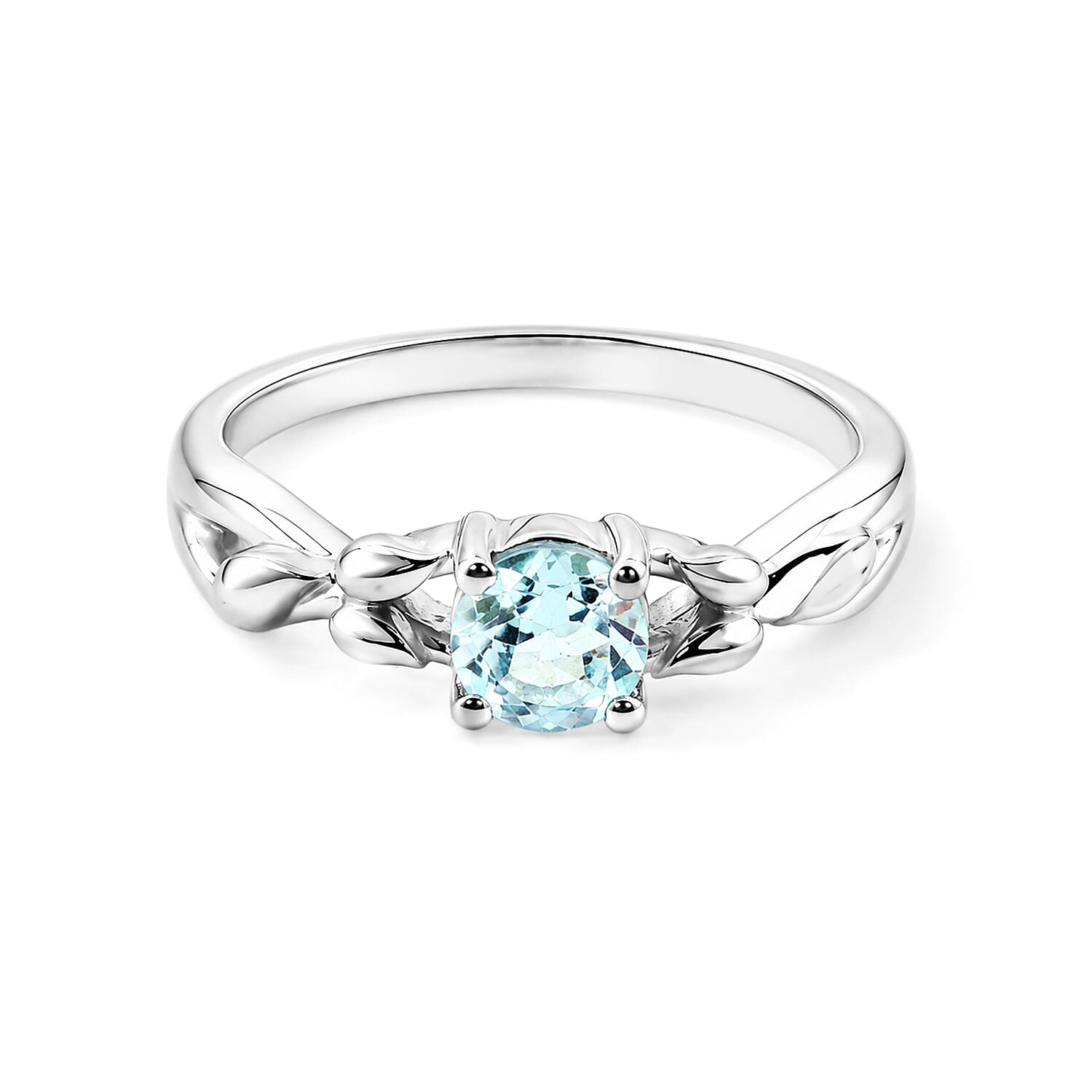 Aquamarine 0.44 ctw Ring in Sterling Silver (Size 7.0)