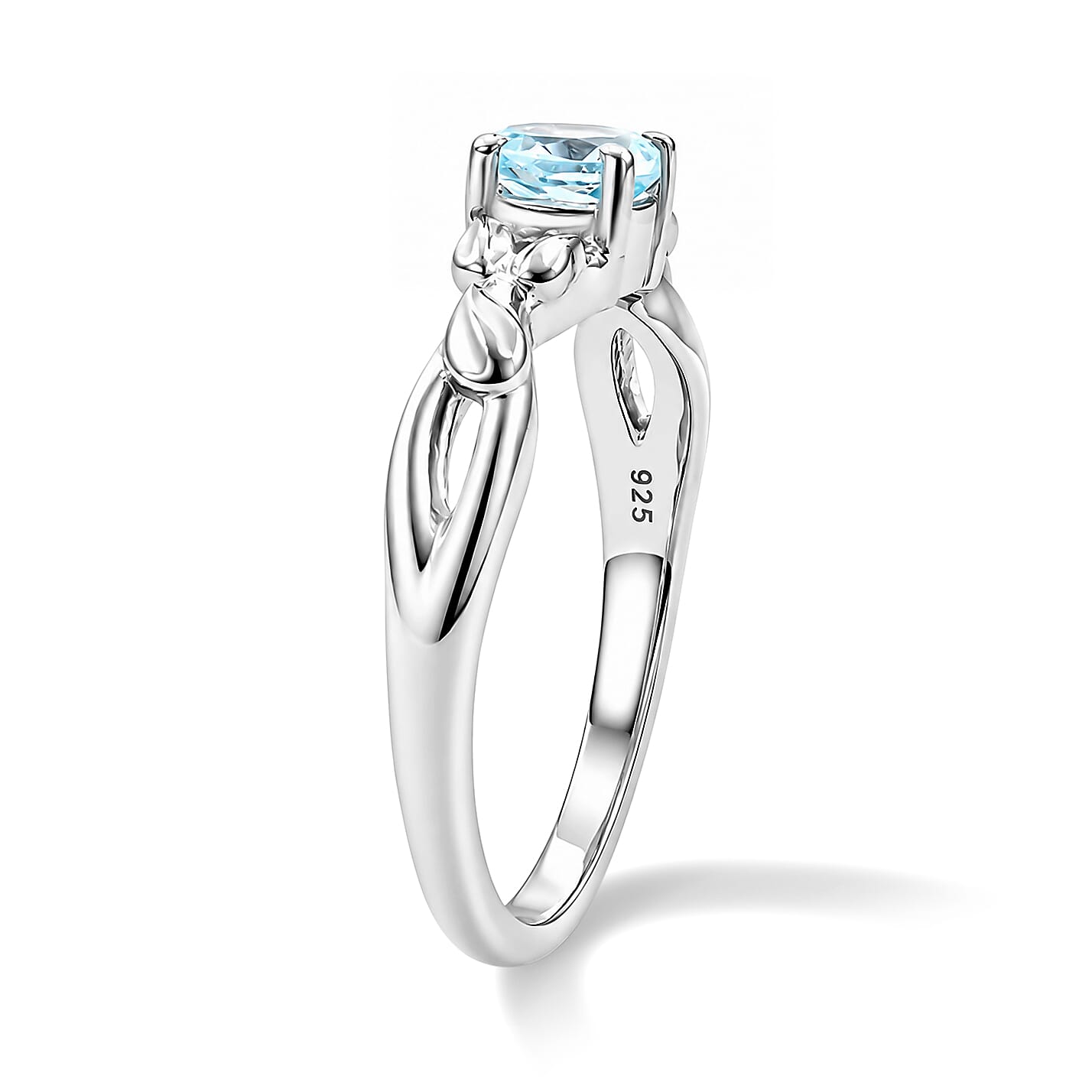 Aquamarine 0.44 ctw Ring in Sterling Silver (Size 7.0)