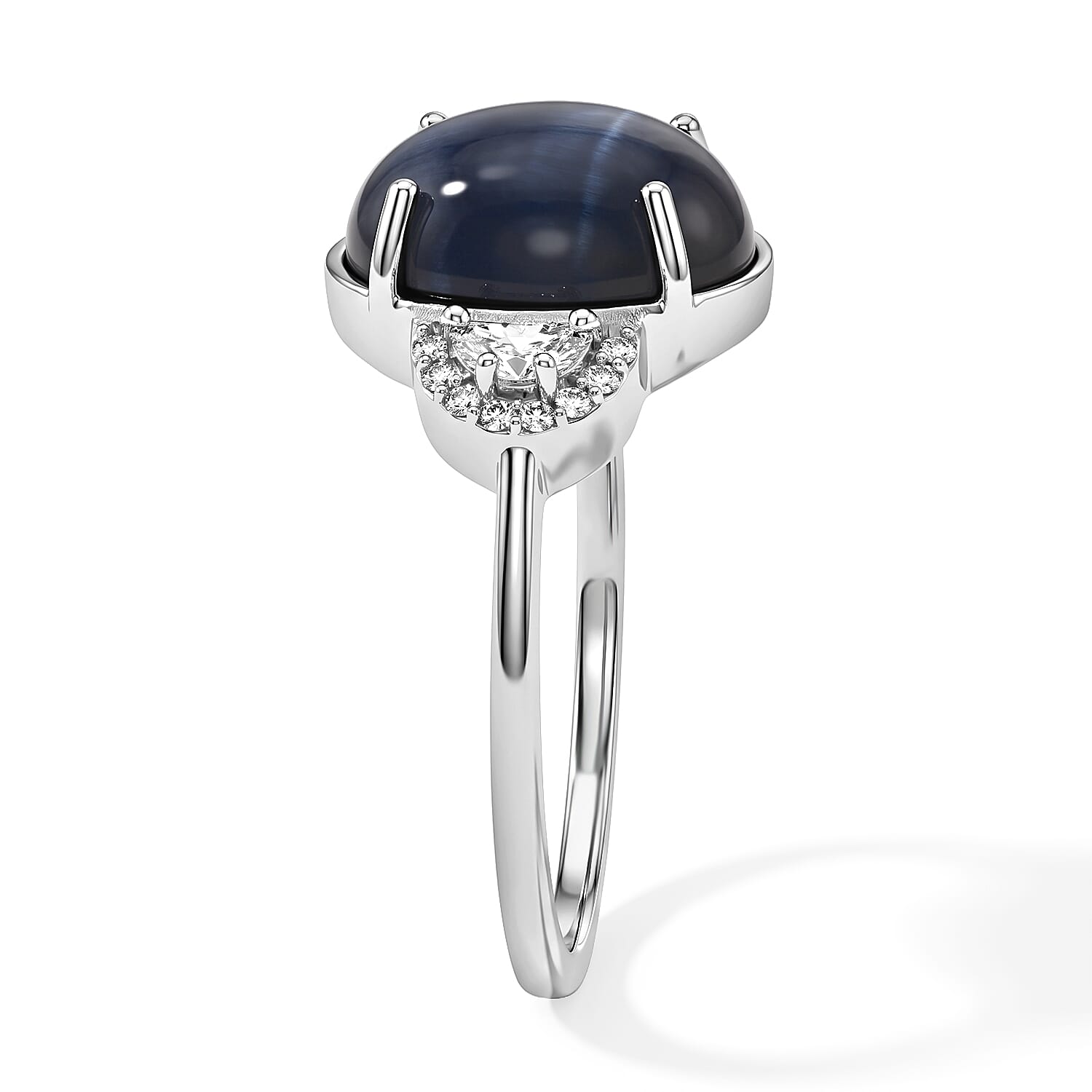 AAA Blue Star Sapphire (DF) and Luxuriant Lab Grown Diamond E-F VS 9.25 ctw The Celestial Treasure Ring in 10K Yellow Gold (Size 6.0)