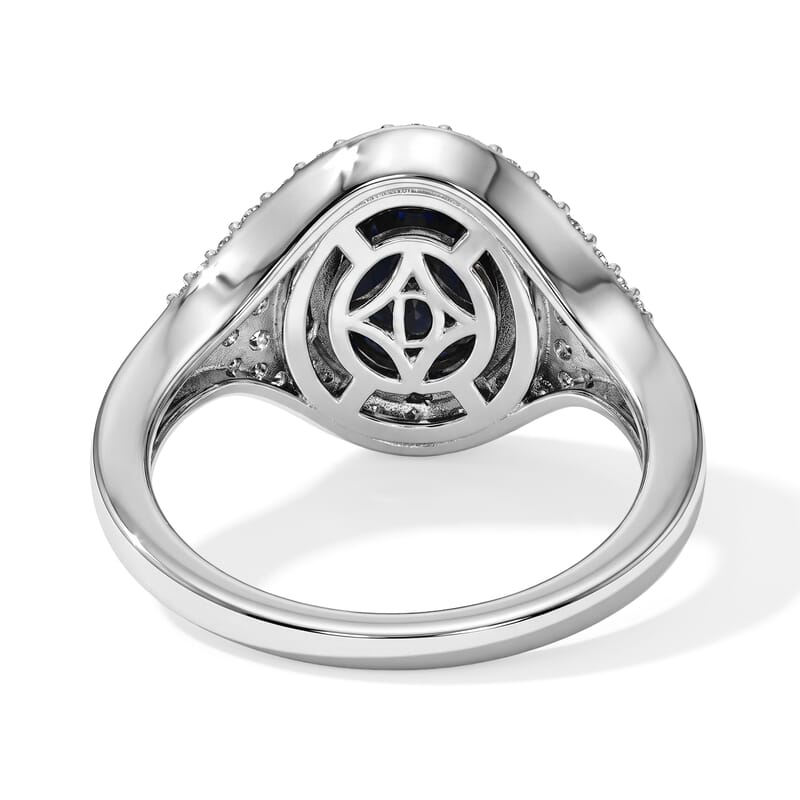 D'Joy Premium Blue Star Sapphire (DF) and Multi Gemstone 5.25 ctw Ring in Rhodium Over Sterling Silver (Size 6.0)