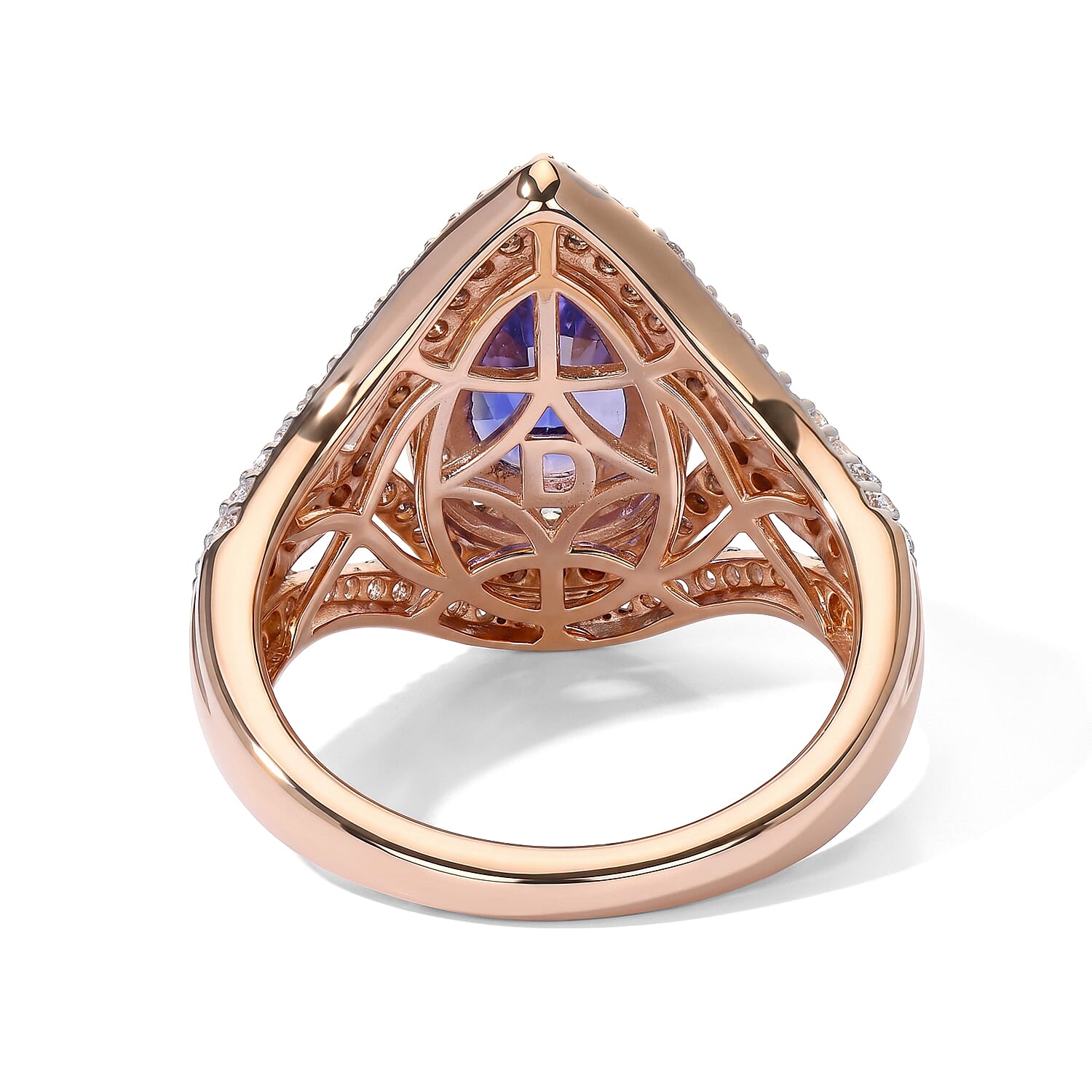 D'Joy Tanzanite and Multi Gemstone 2.50 ctw Ring in 18K Vermeil Rose Gold Over Sterling Silver (Size 6.0)