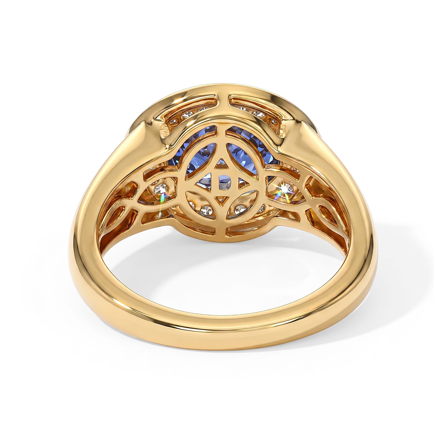 D'Joy Premium Tanzanite and Multi Gemstone 1.50 ctw Ring in 18K Vermeil Yellow Gold Over Sterling Silver (Size 6.0)