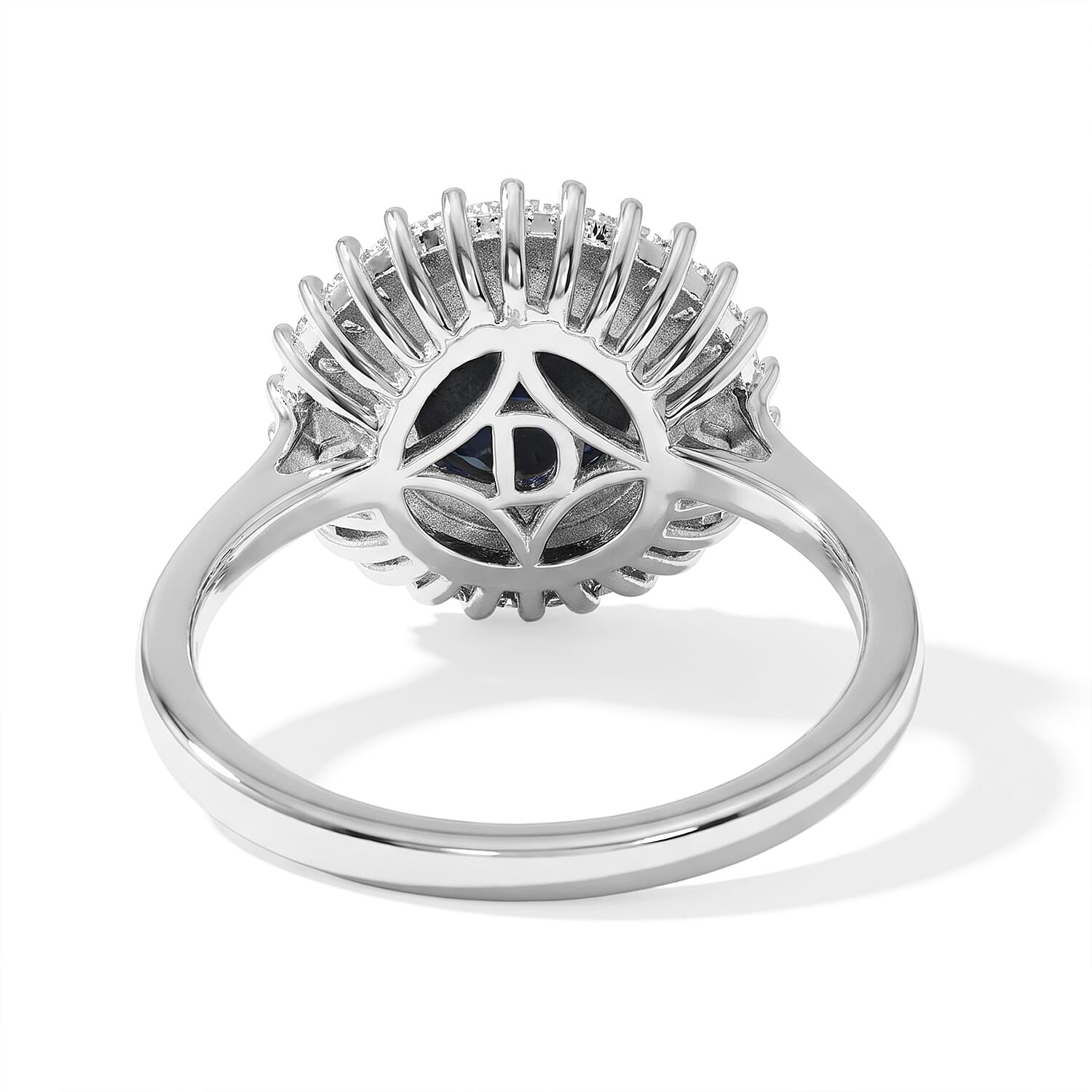 D'Joy Premium Blue Star Sapphire (DF) and Moissanite 5.10 ctw Ring in Rhodium Over Sterling Silver (Size 6.0)