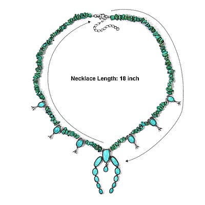 D'Joy Artisan Crafted Premium Tahoe Nevada Turquoise 102.40 ctw Beaded Necklace in Sterling Silver 18-20 Inches