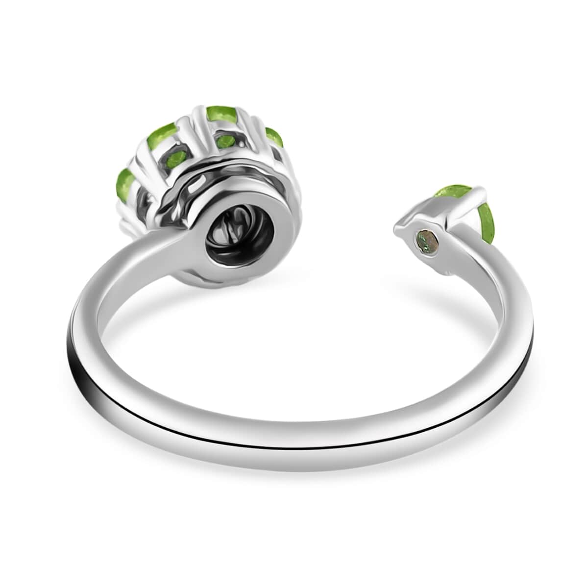 Peridot August Birthstone Anxiety Spinner Openable Band Ring in Platinum Over Sterling Silver 0.75 ctw image number 6