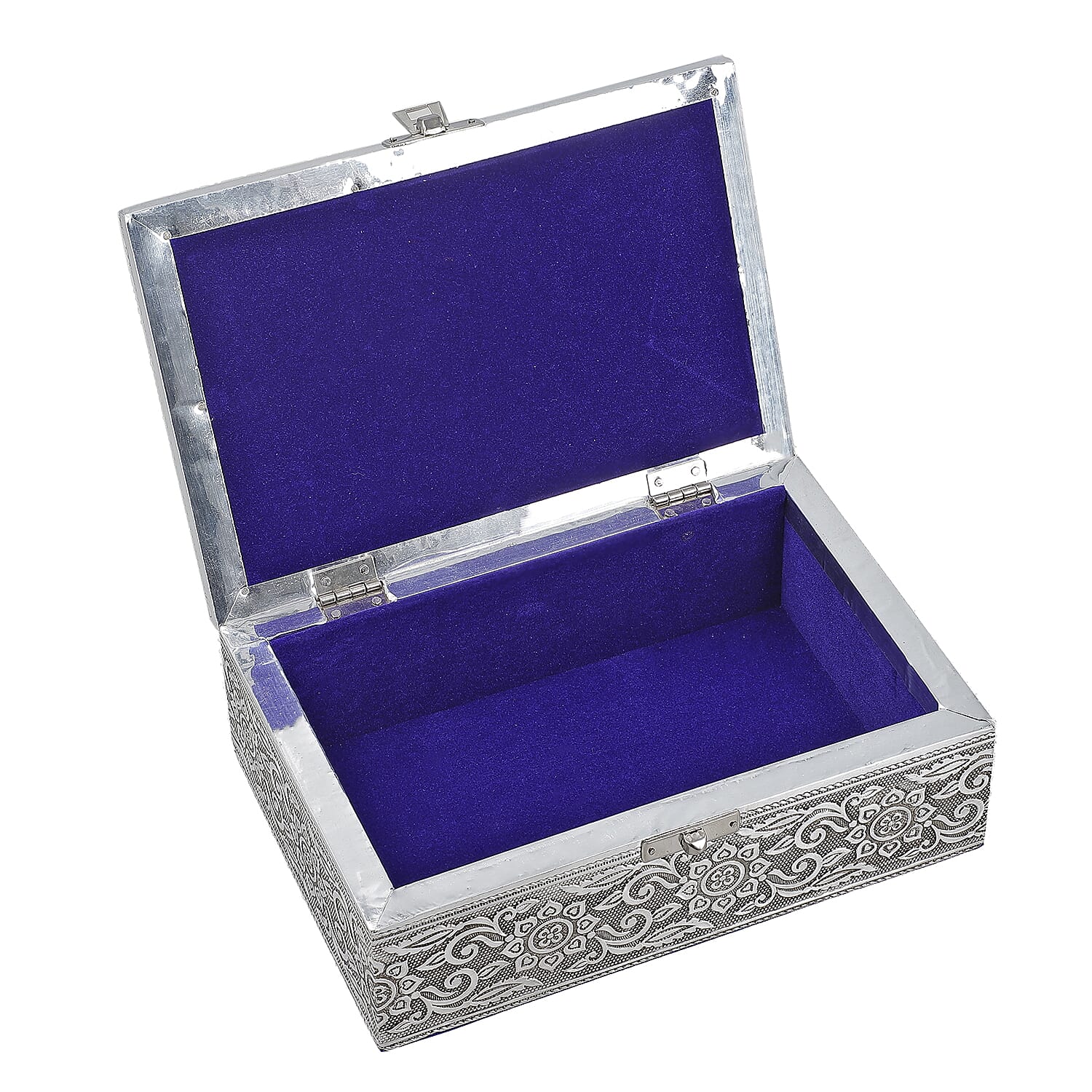 Peacock Embossed Aluminium Oxidized Set of 2 Nesting Storage Box