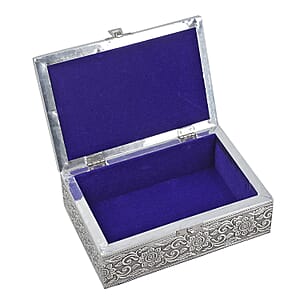 Elephant Embossed Aluminium Oxidized Set of 2 Nesting Storage Box
