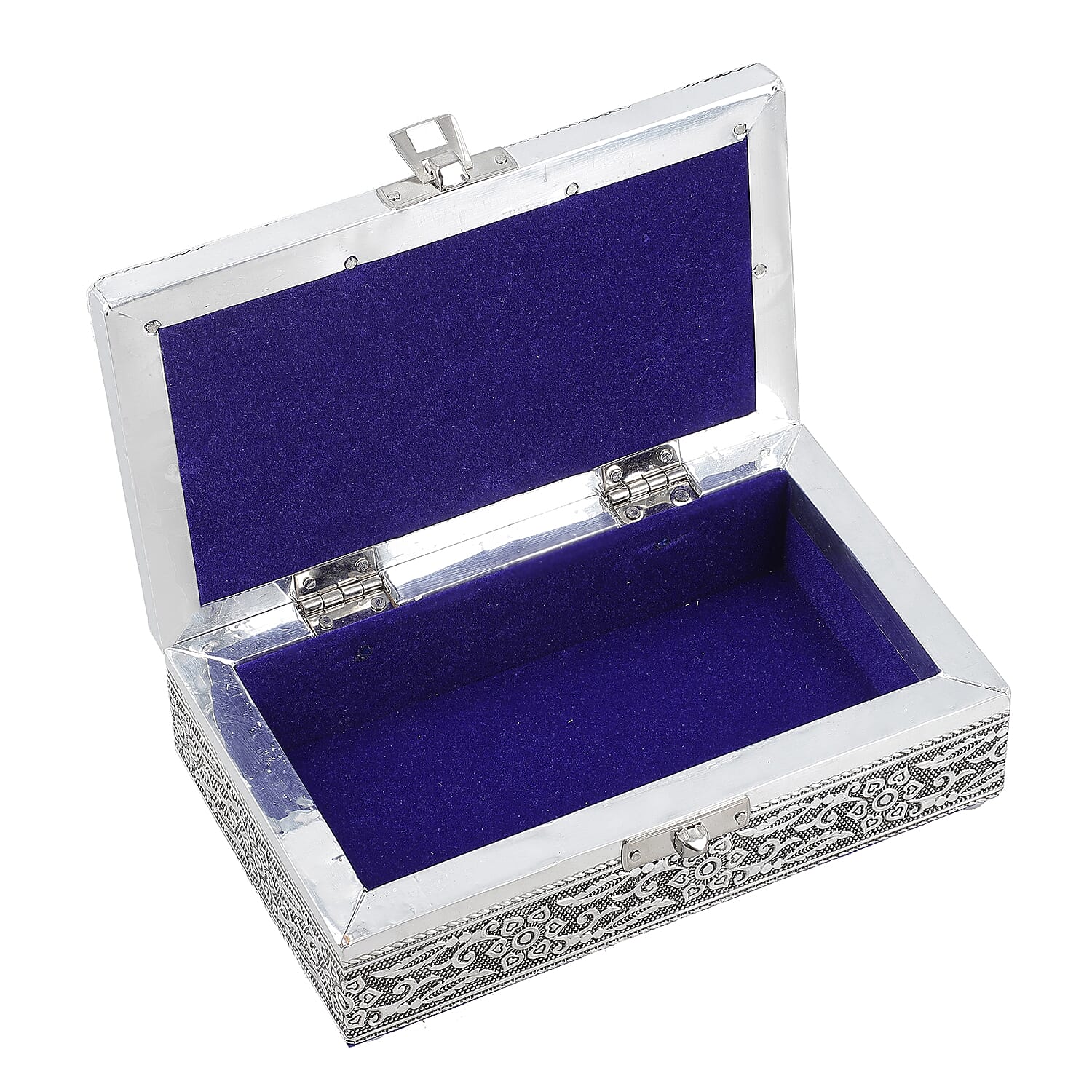 Elephant Embossed Aluminium Oxidized Set of 2 Nesting Storage Box