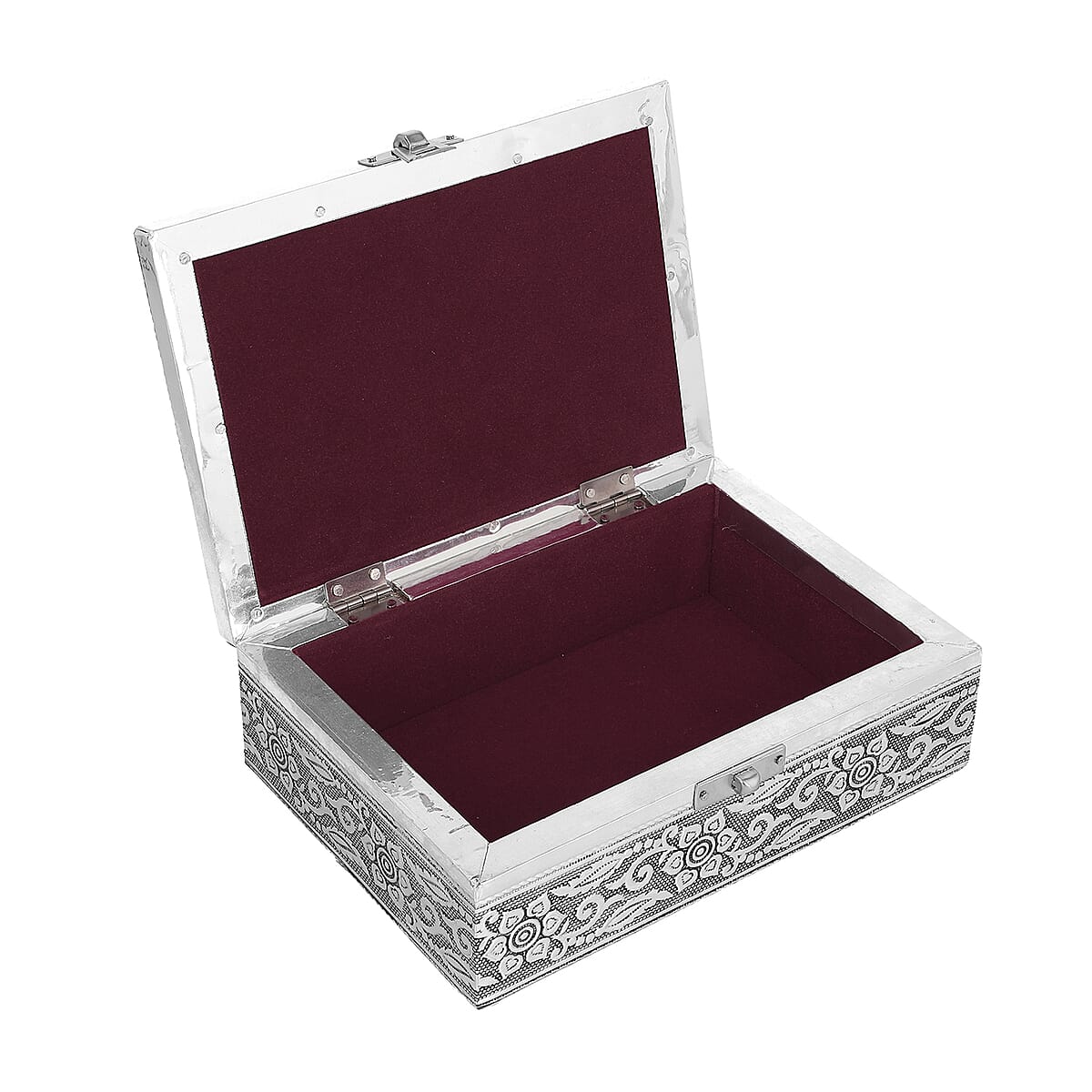 Cat and Dog Embossed Aluminium Oxidized Set of 2 Nesting Storage Box image number 4