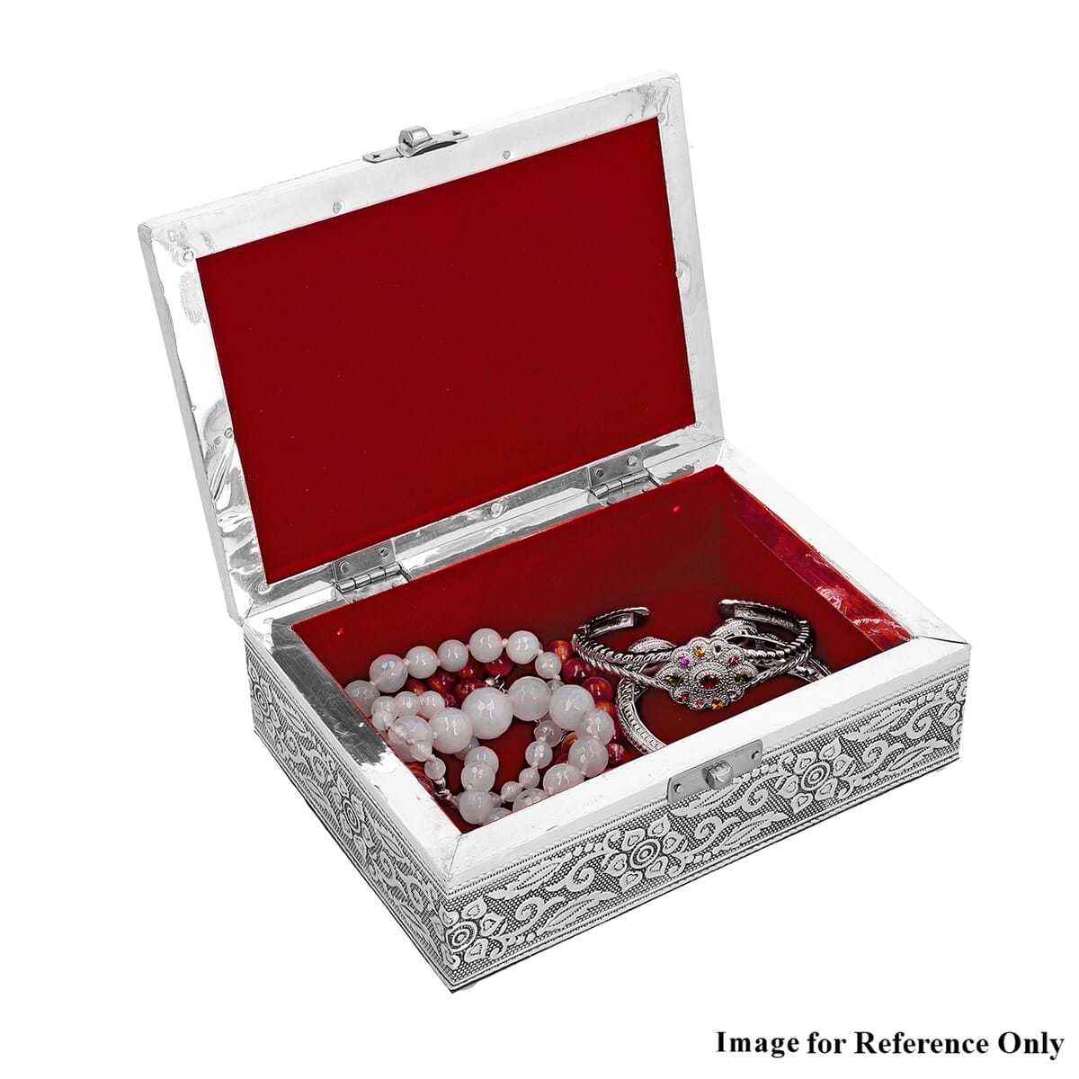 Wolf and Eagle Embossed Aluminium Oxidized Set of 2 Nesting Storage Box image number 2